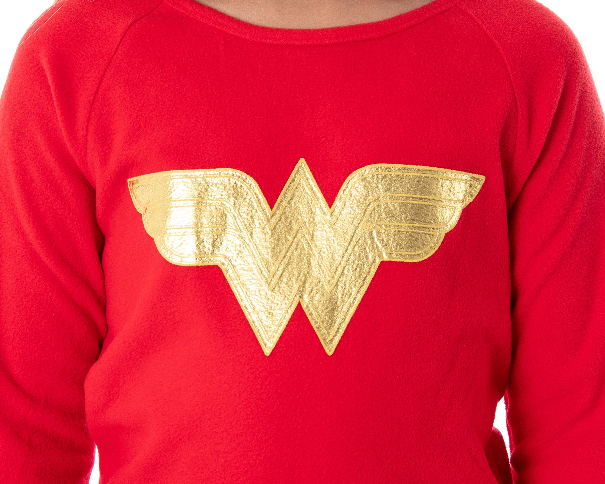 DC Comics Wonder Woman Girls' Classic Costume Colors Fleece Pajama Set