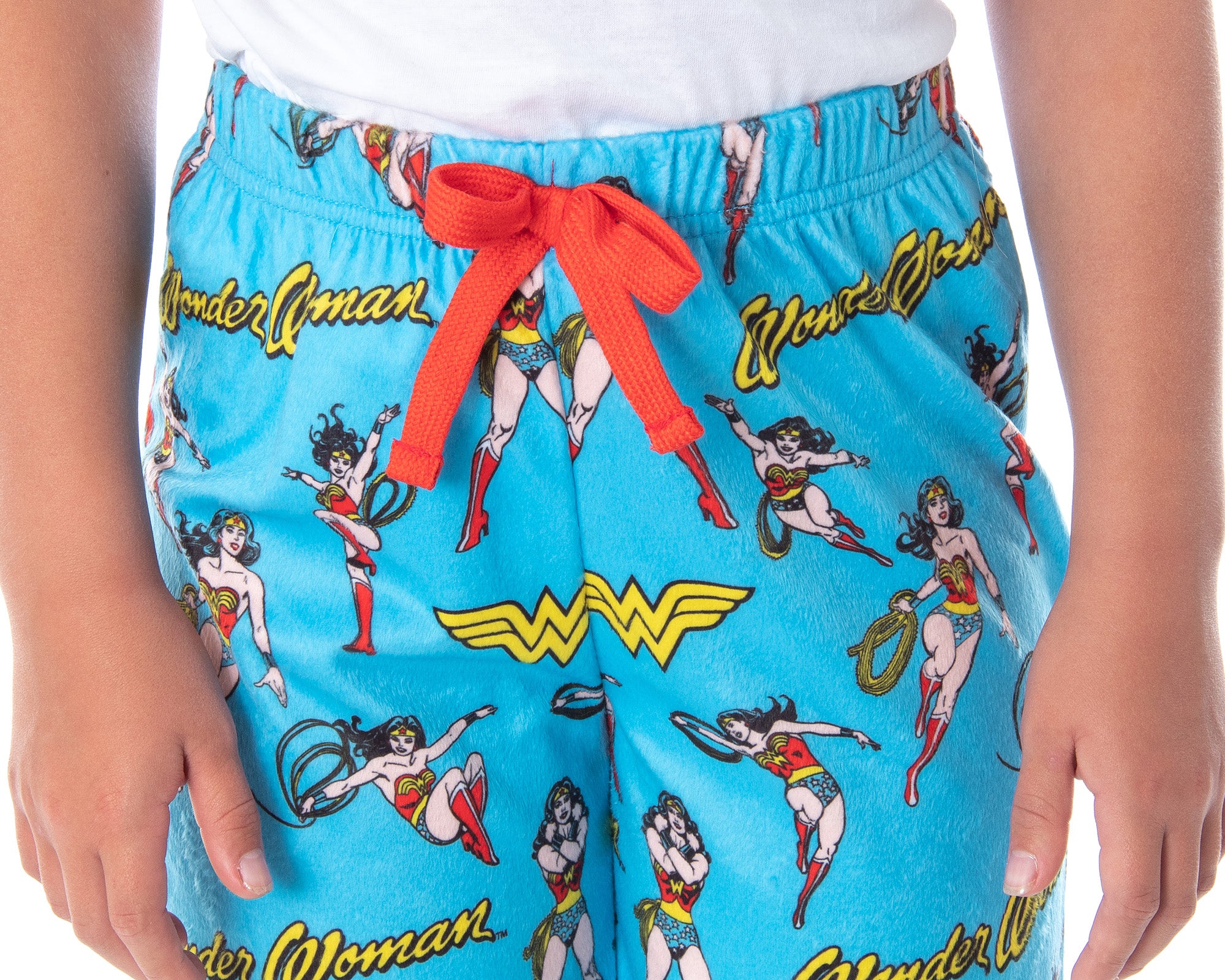 DC Comics Girls' Wonder Woman Vintage Allover Pattern Pajama Pants
