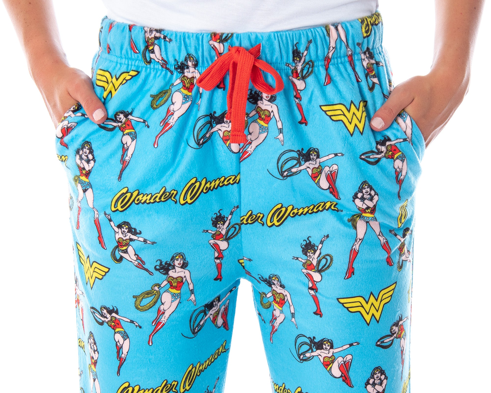DC Comics Women's Wonder Woman Vintage Allover Pattern Pajama Pants