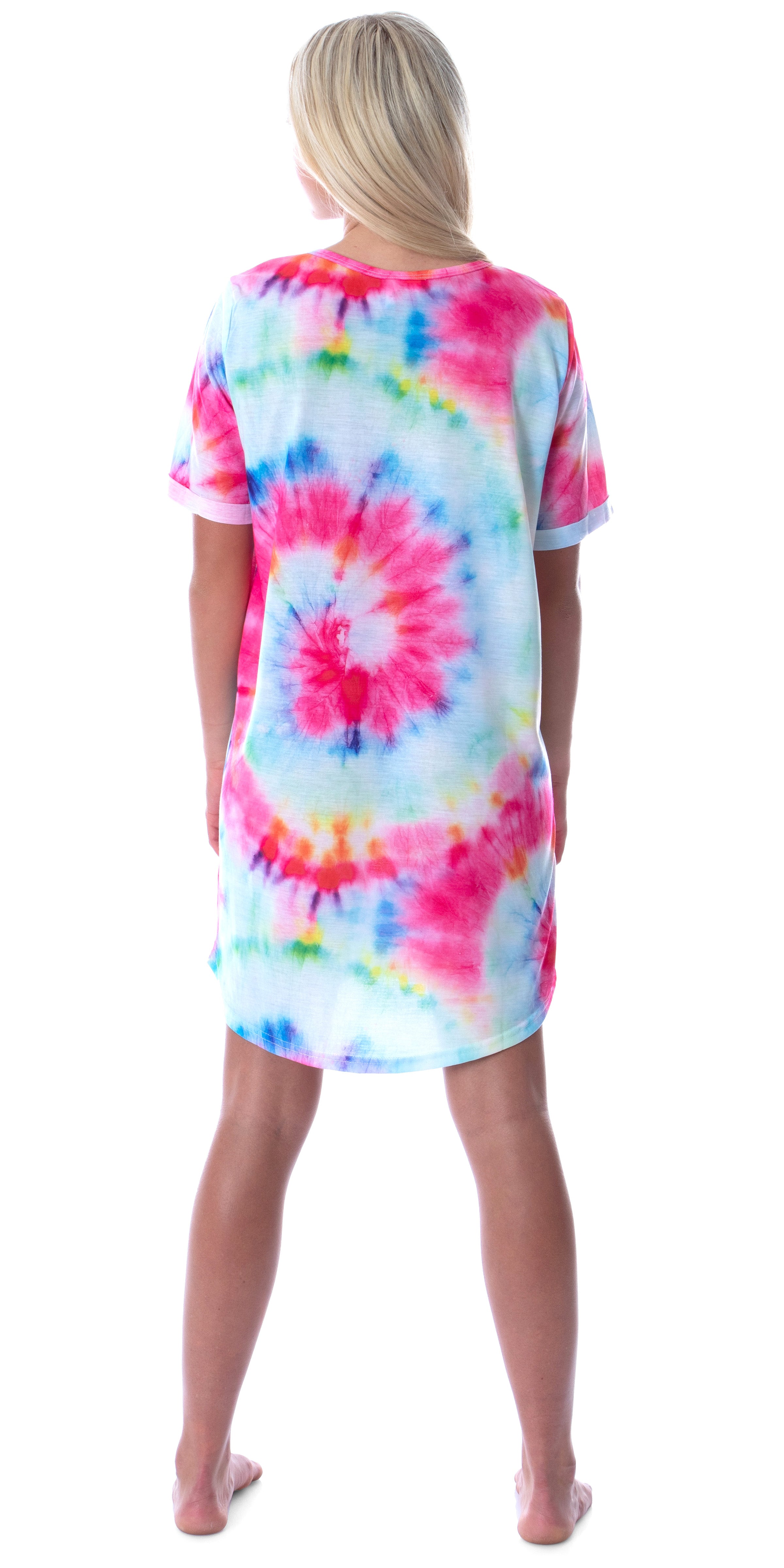 DC Comics Womens Wonder Woman Foil Logo Tie Dye Nightgown Sleep Shirt