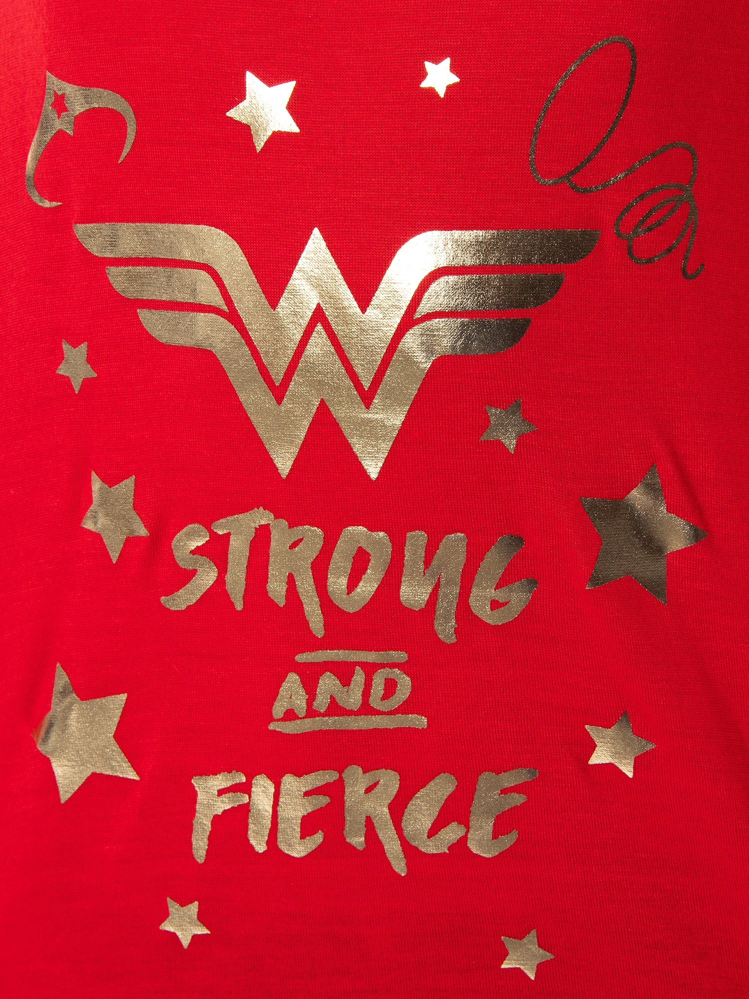DC Comics Girls' Wonder Woman Strong and Fierce Shirt and Shorts Pajama Set