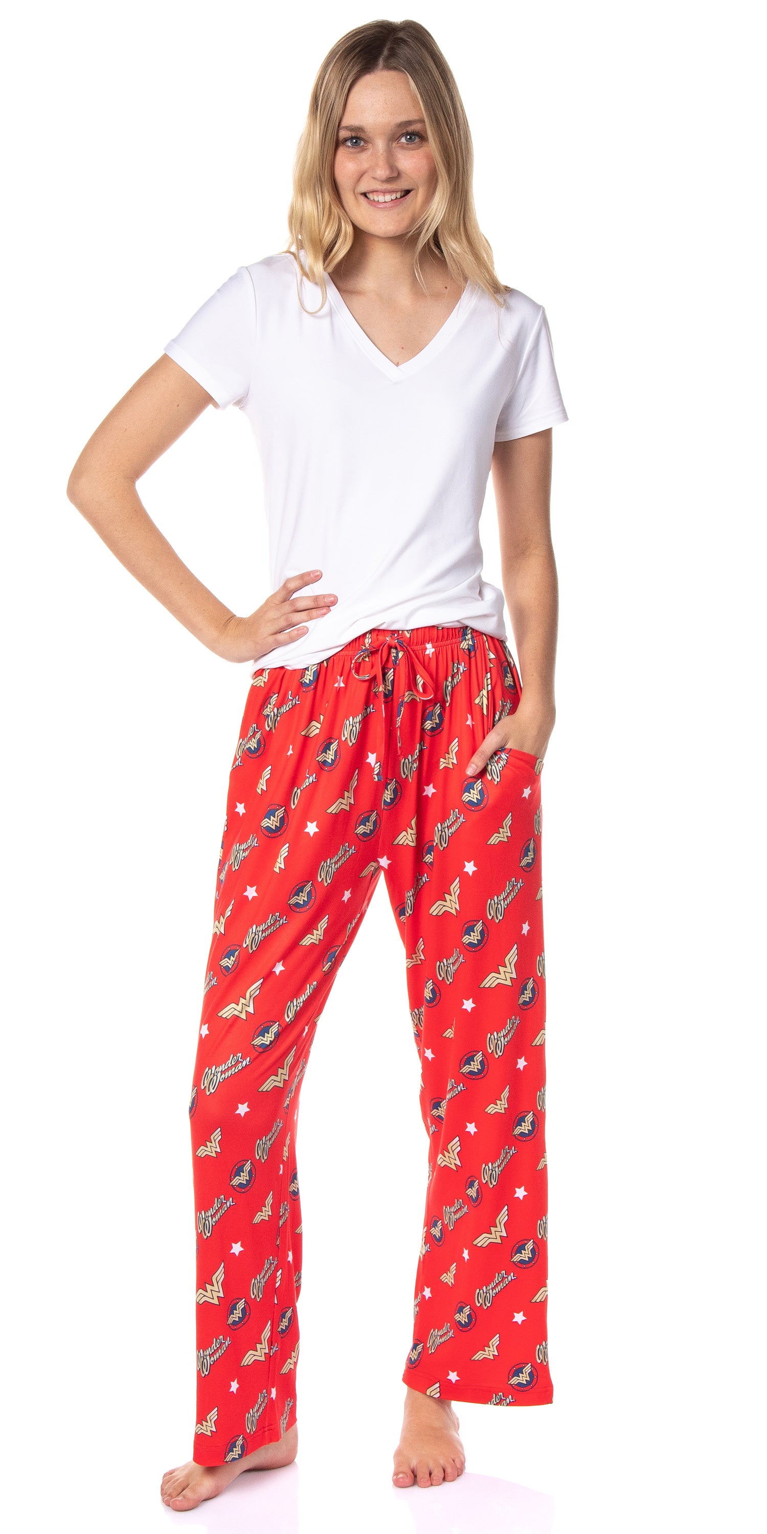 DC Comics Womens' Wonder Woman Classic Character Symbol Pajama Pants