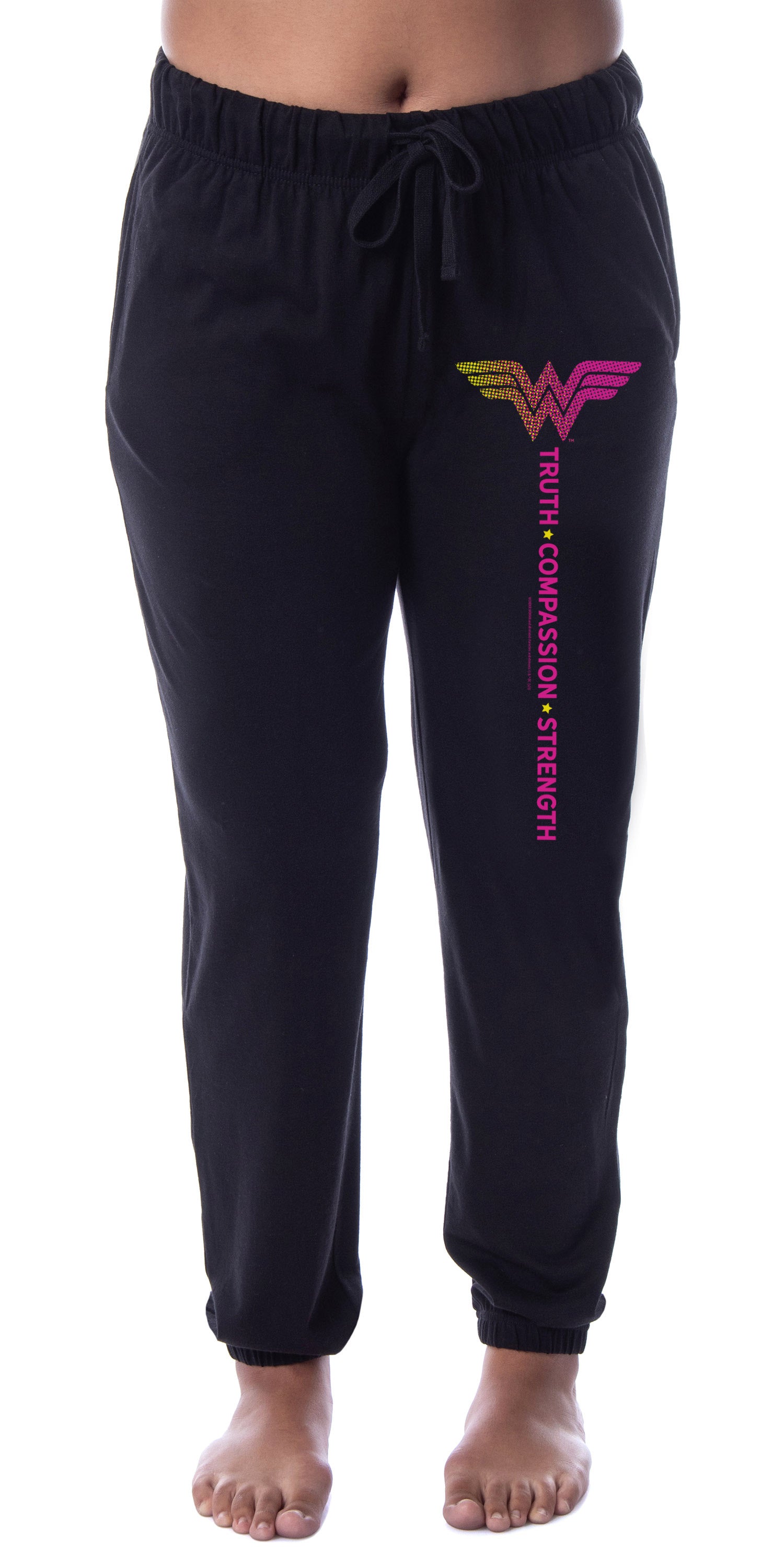 DC Womens' Wonder Woman Truth Compassion Strength Sleep Jogger Pajama Pants