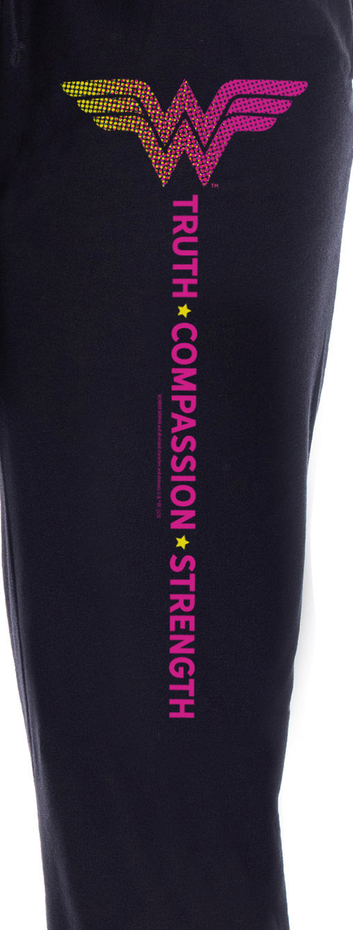 DC Womens' Wonder Woman Truth Compassion Strength Sleep Jogger Pajama Pants