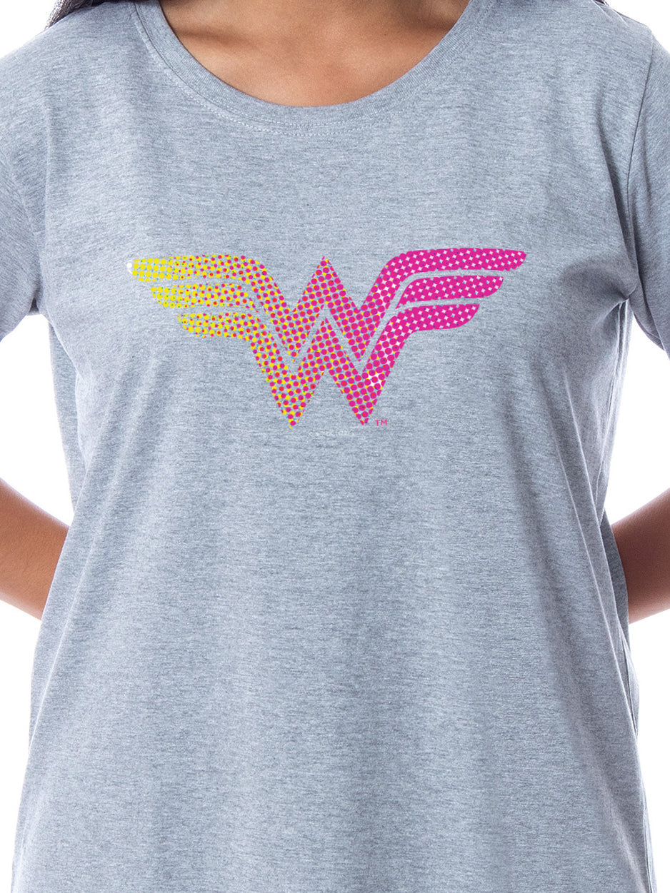 DC Comics Womens' Wonder Woman Superhero Nightgown Sleep Pajama Shirt Gown