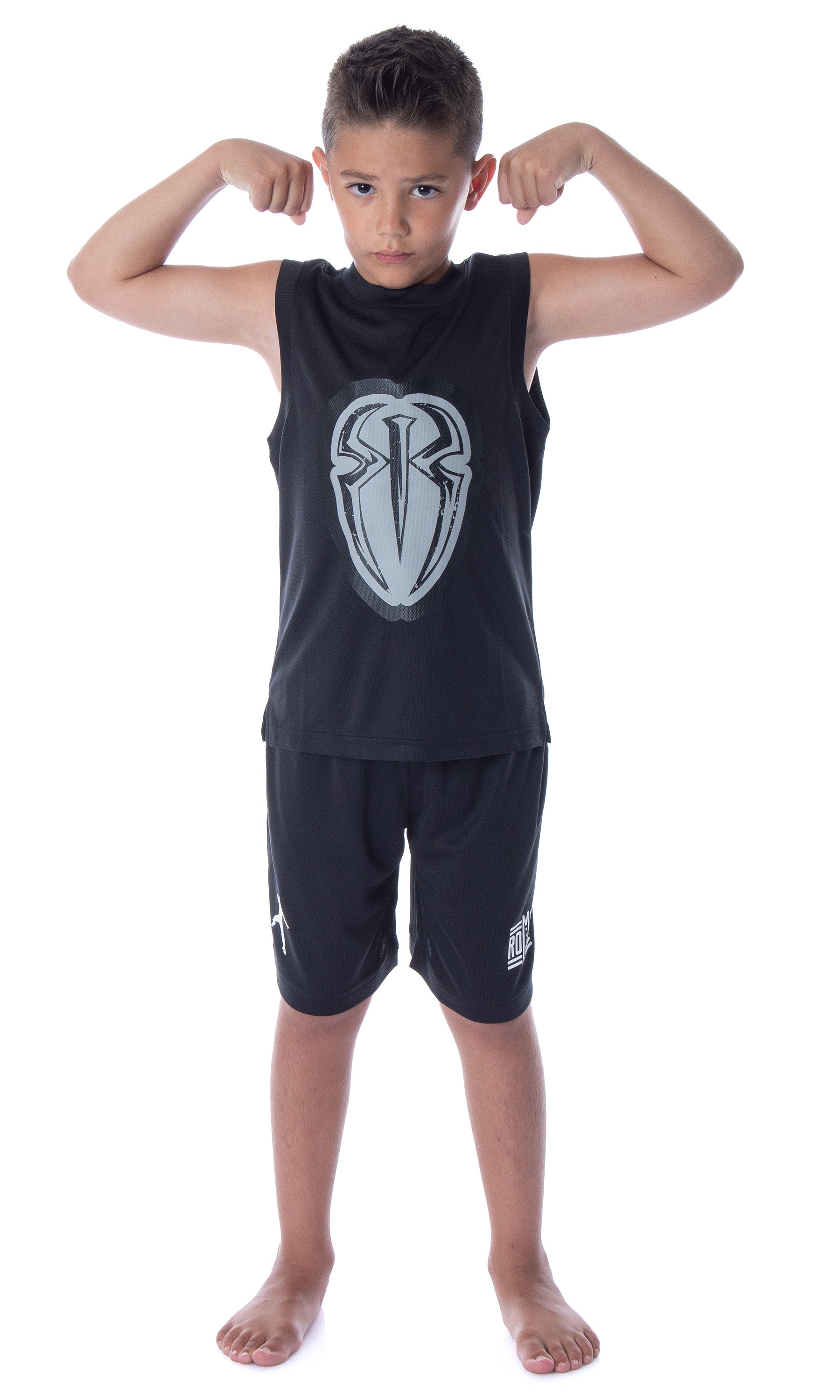 WWE Boys' Roman Reigns Wreck Everyone And Leave Tank Short Pajama Set