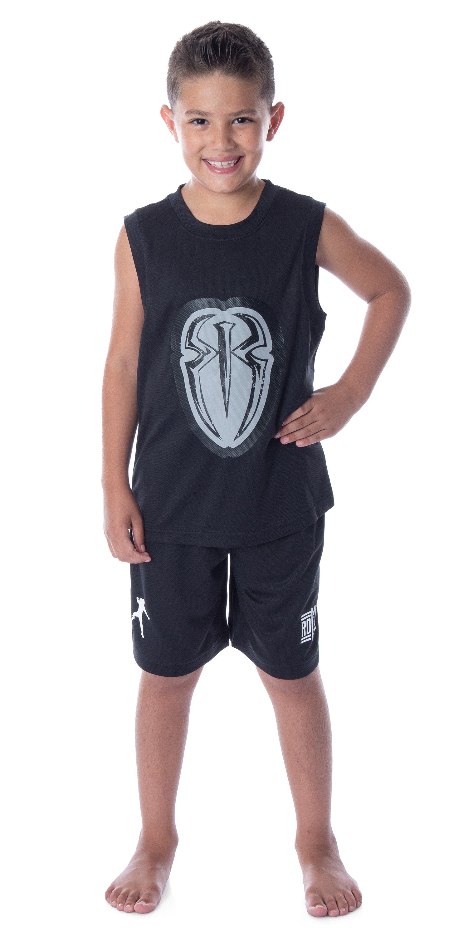 WWE Boys' Roman Reigns Wreck Everyone And Leave Tank Short Pajama Set