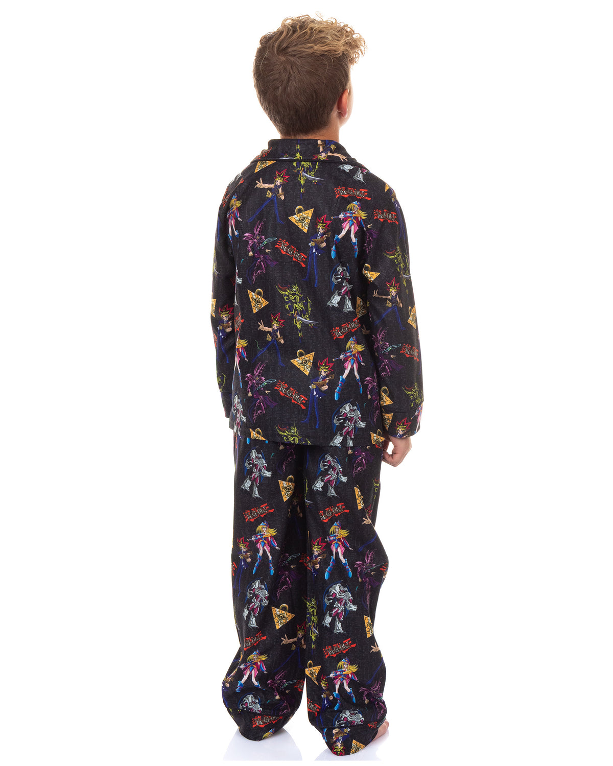 Yu-Gi-Oh! Pajamas Boy's Millennium Puzzle Long Sleeve Button Up Pant Set