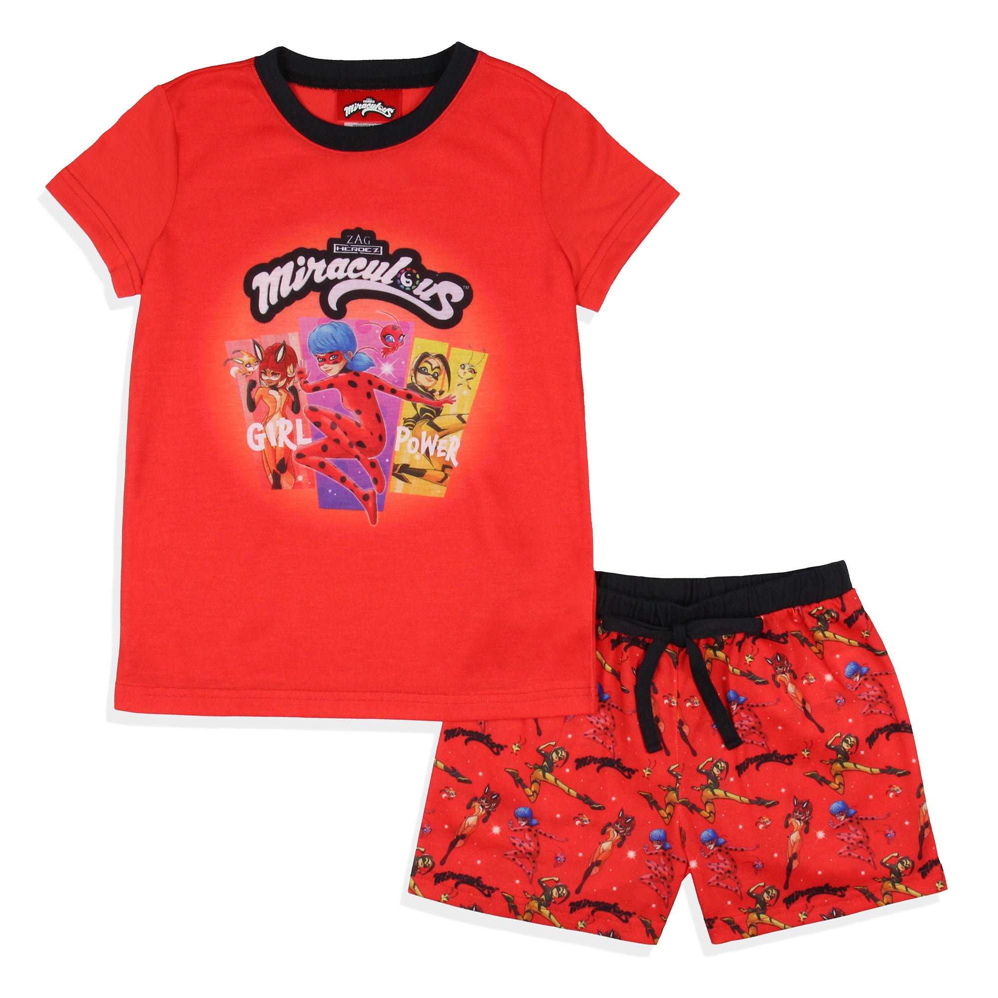 Miraculous: Tales of Ladybug & Cat Noir Girls' Sleep Pajama Set Shorts