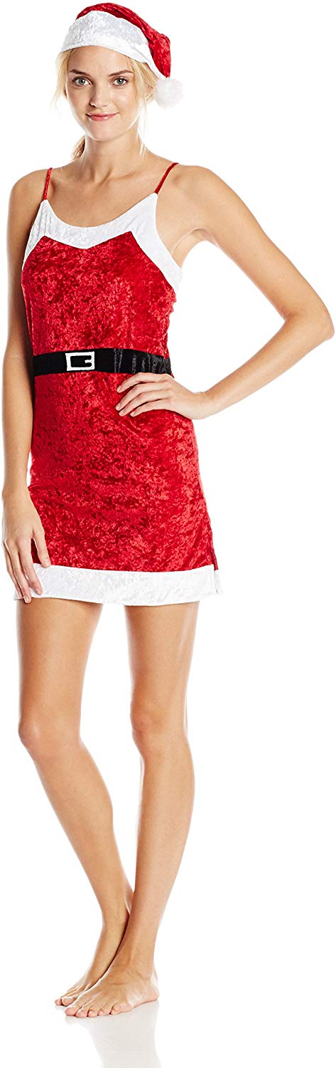 INTIMO Womens Ladies Santa Chemi with Hat Red