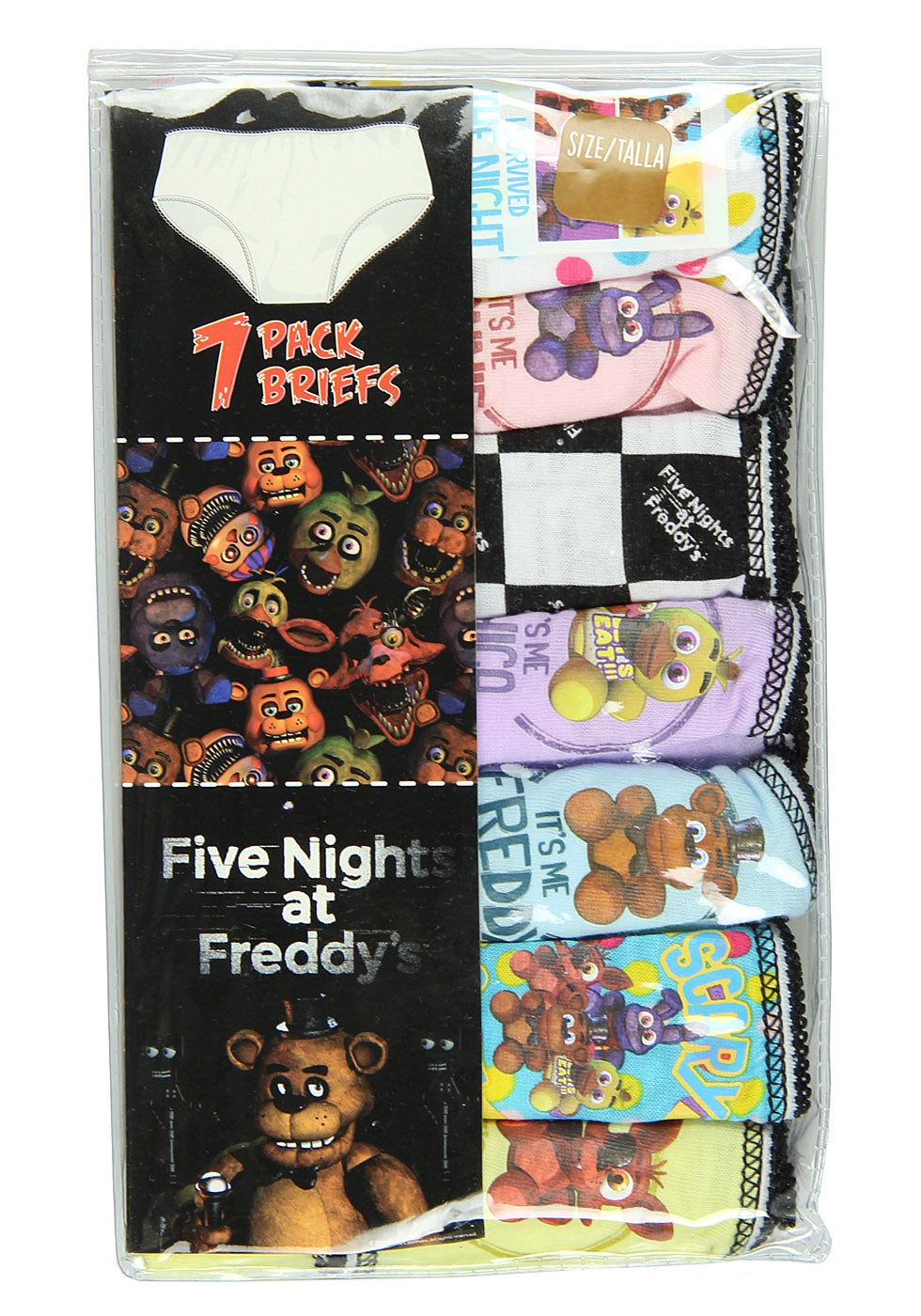 Five Nights at Freddy's Girls' Underwear Briefs, 7-Pack Cotton Panties