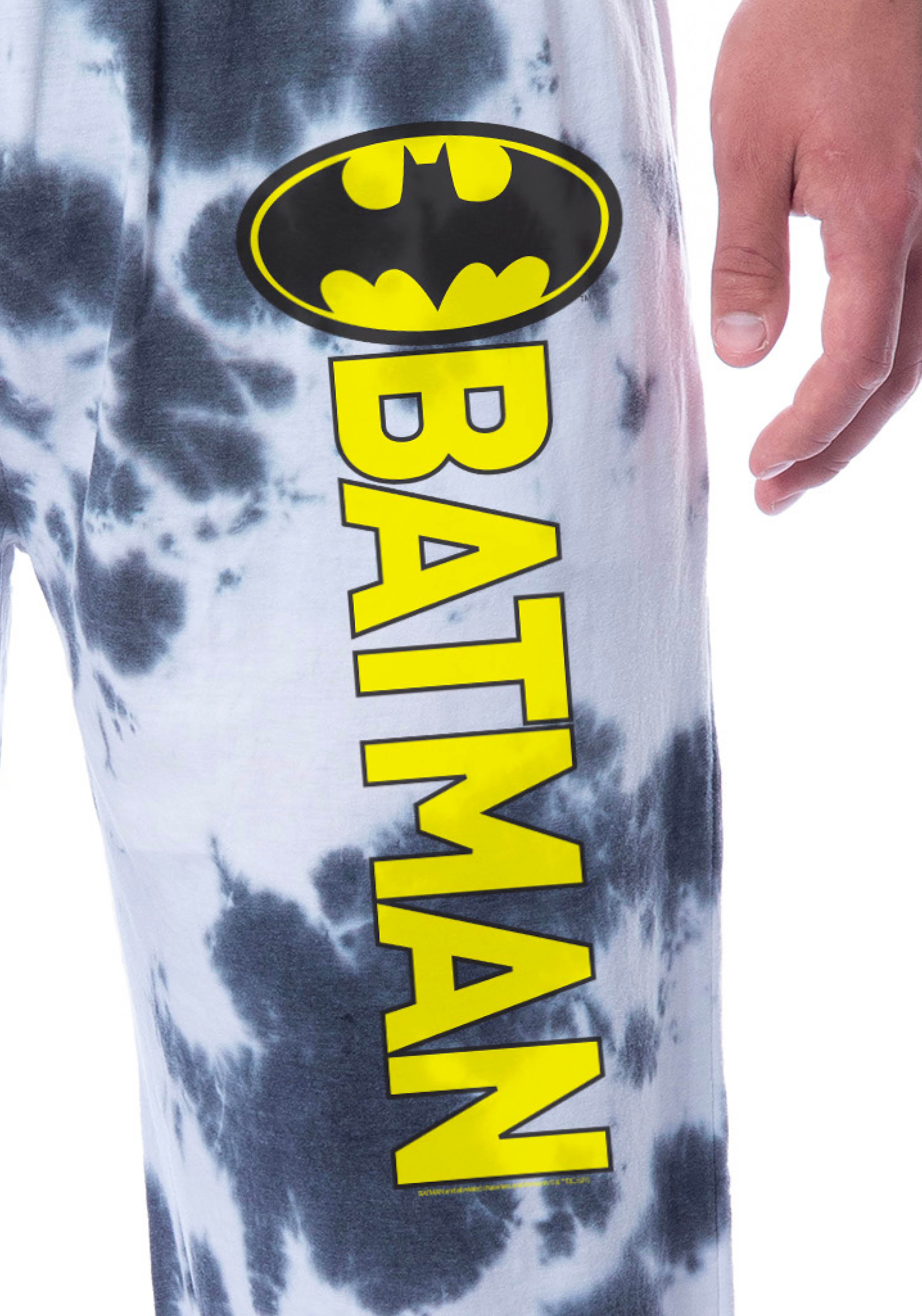 DC Comics Womens' Batman Granite Tie Dye Bat Logo Sleep Jogger Pajama Pants