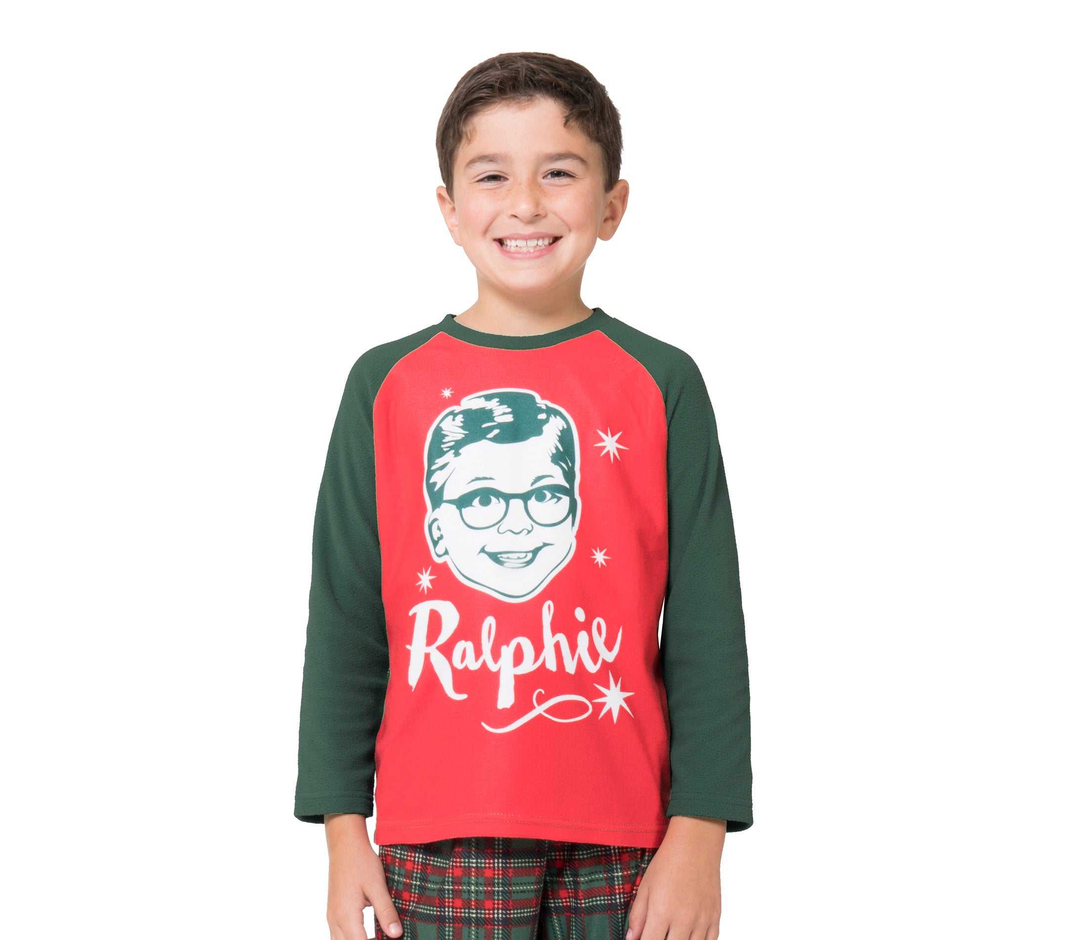 A Christmas Story Boys Ralphie Glasses Triple Dog Dare You Christmas Holiday Plaid Pajama Set