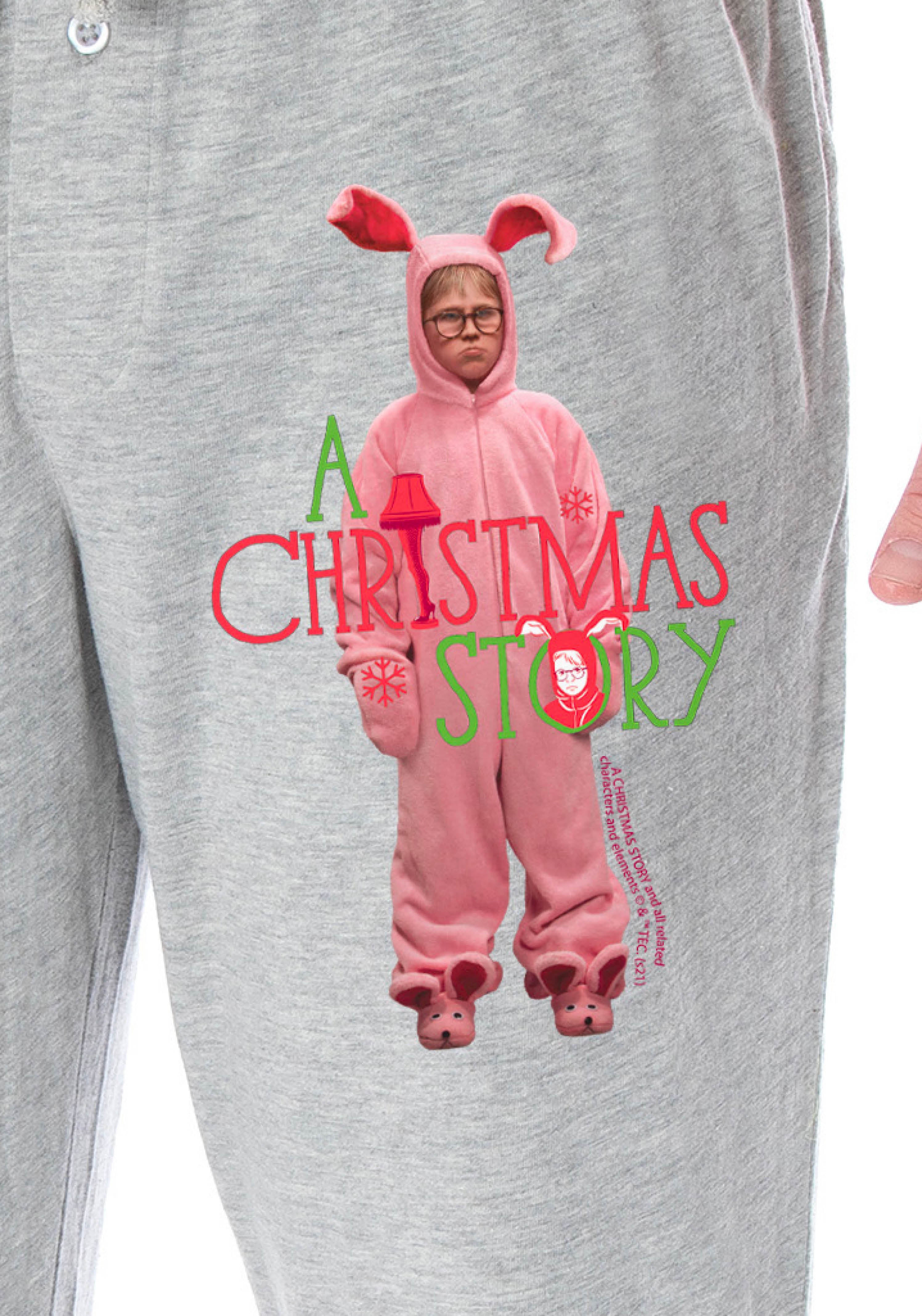 A Christmas Story Men's Ralphie Pink Nightmare Bunny Loungewear Pajama Pants