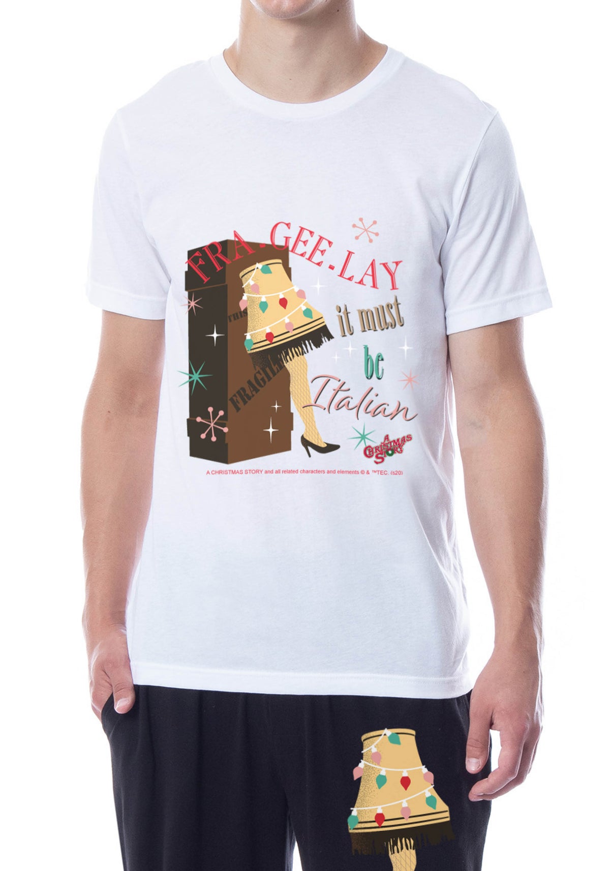 A Christmas Story Mens' Movie Drawing Lamp Leg Sleep Pajama Set