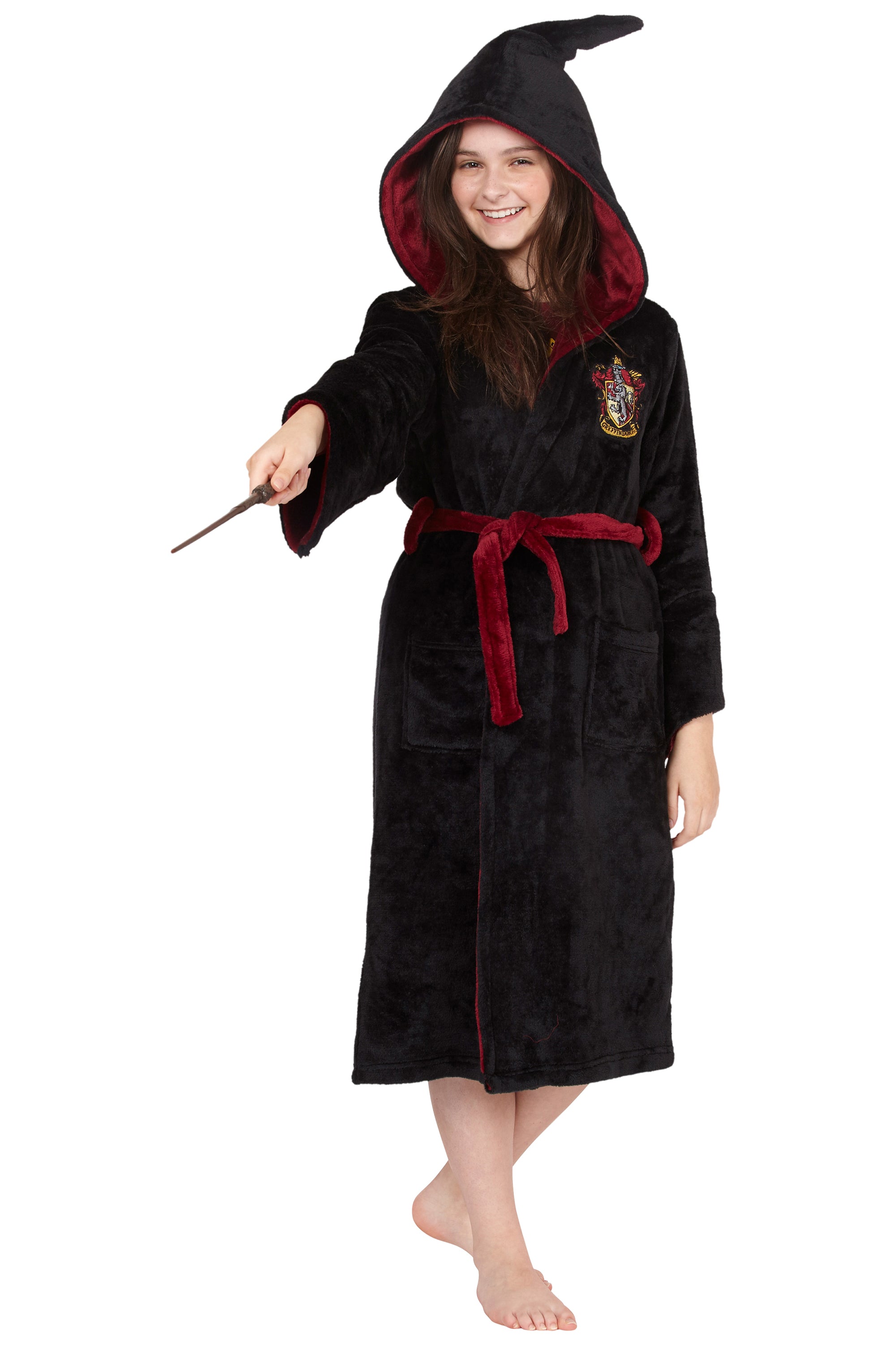 Harry Potter Hogwarts Houses Girl's Fleece Robe Pajama Lounge