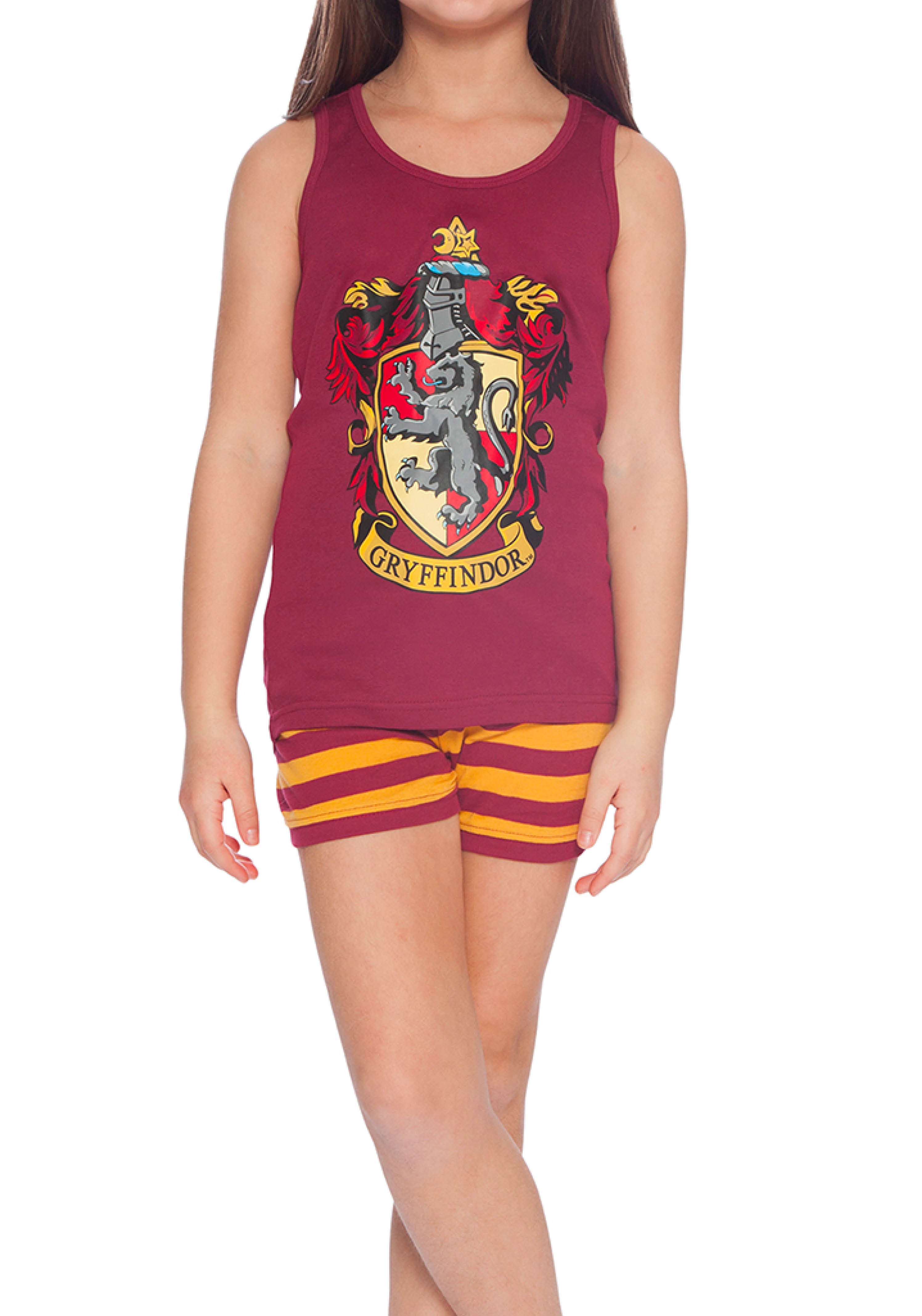 Harry Potter Girls Little Gryffindor House Crest Cotton Tank Top Pajama Short Set