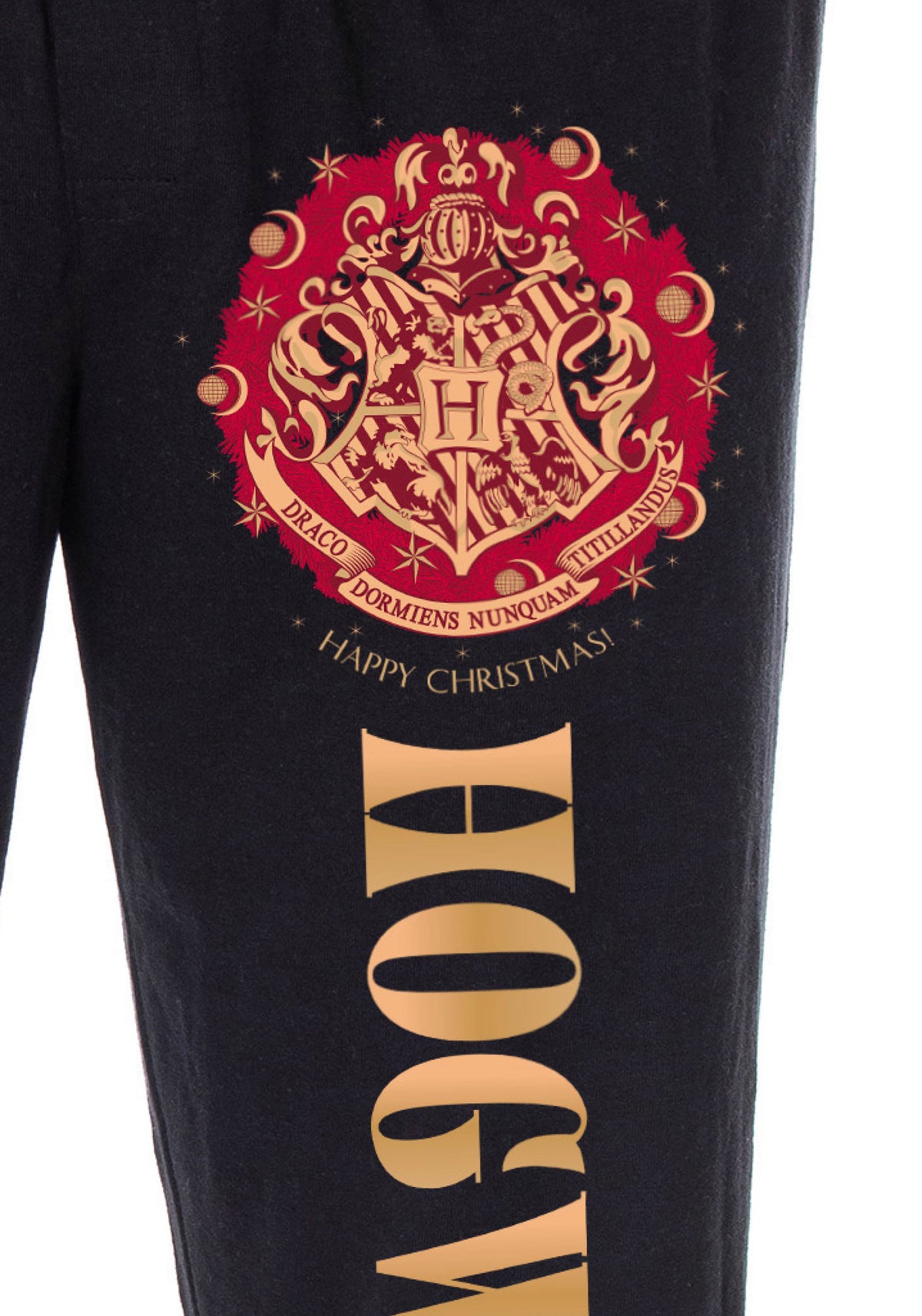 Harry Potter Mens' Christmas at Hogwarts Wreath Crest Pajama Lounge Pants