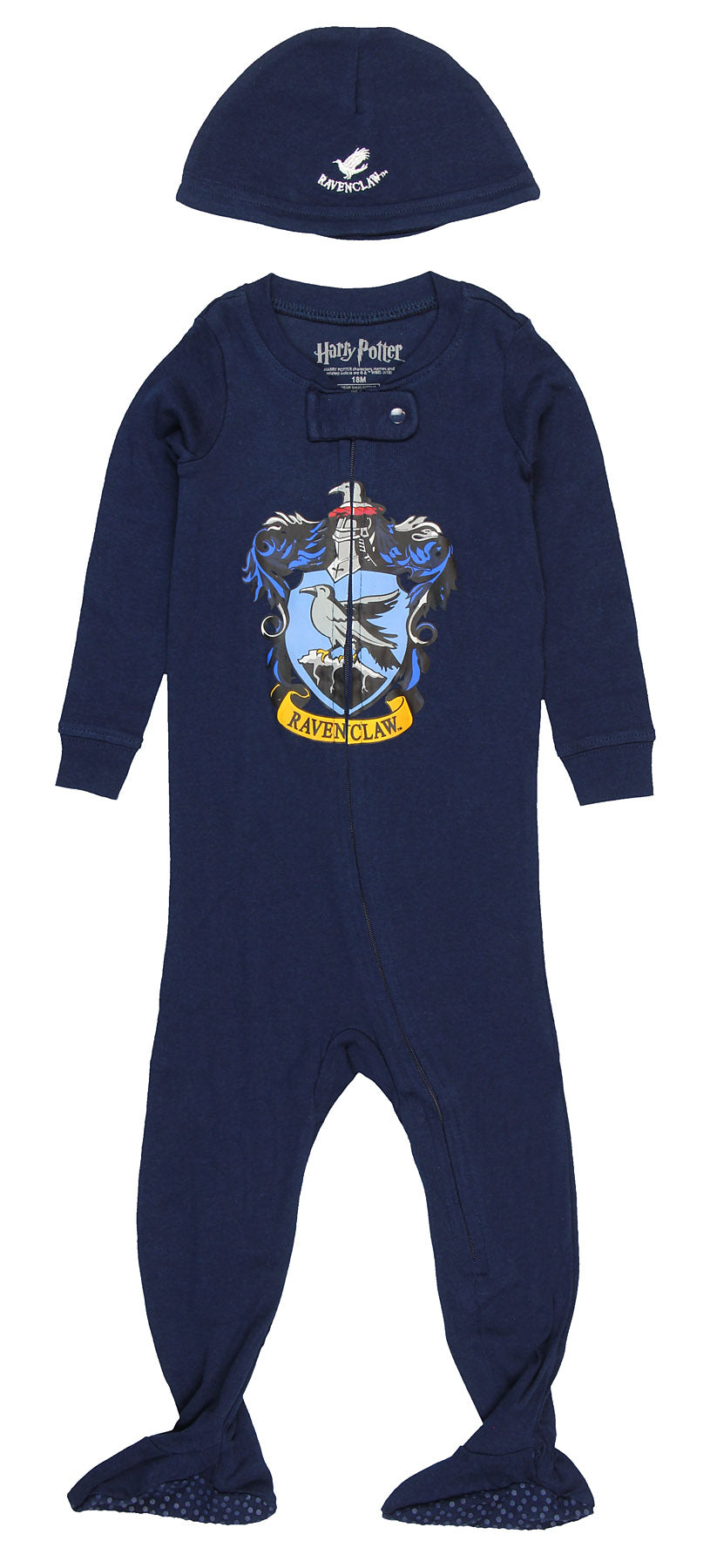Intimo Harry Potter Baby Pajamas Set Footed Jammies with Beanie Hogwarts House Gryffindor