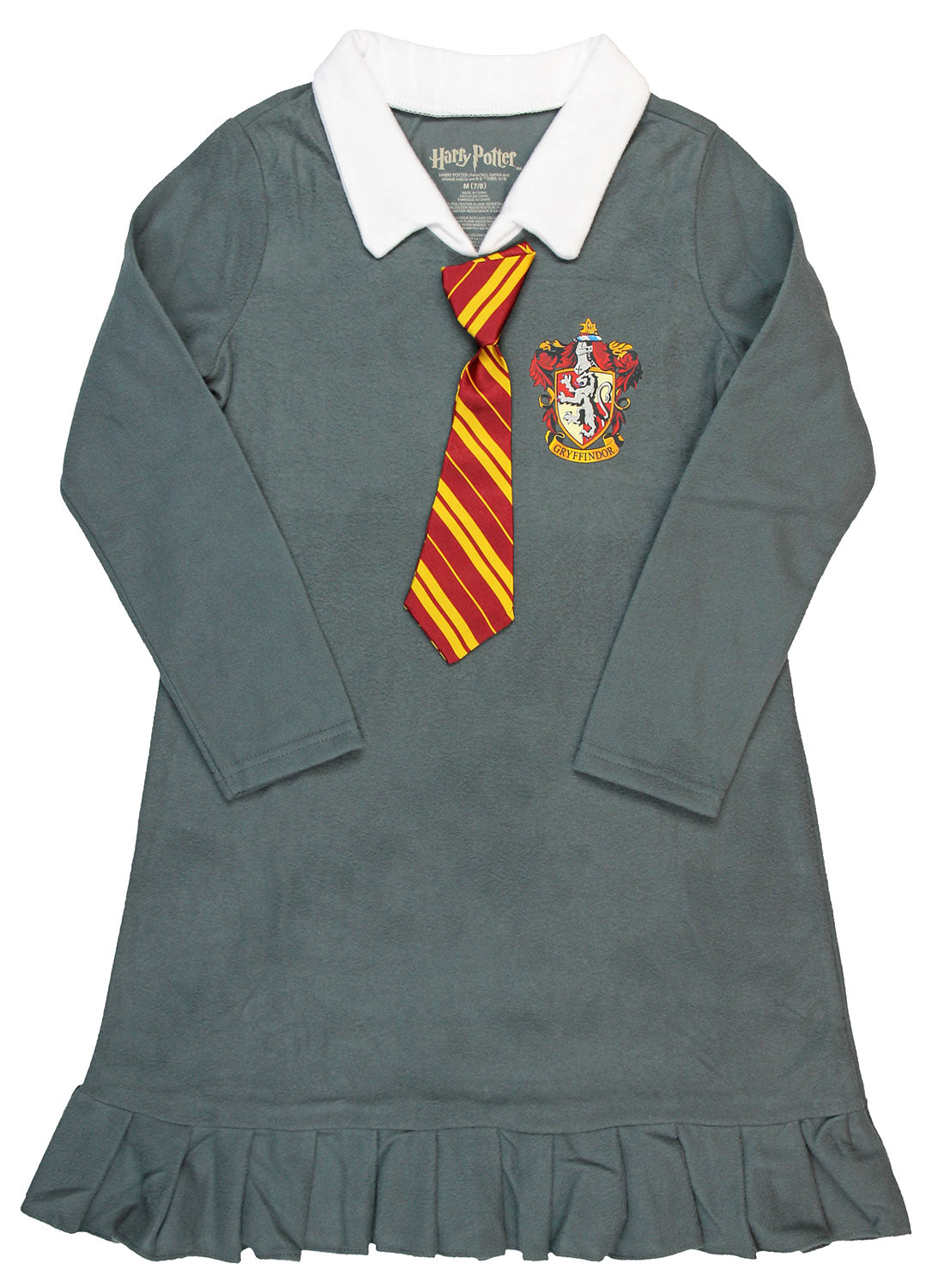 Harry Potter Pajama Girls Hermione Gryffindor Uniform With Tie Fleece Nightgown