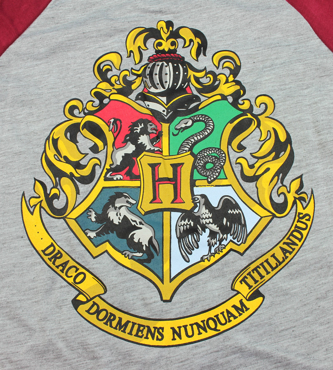Harry Potter Long Sleeve Hogwarts Raglan Night Gown