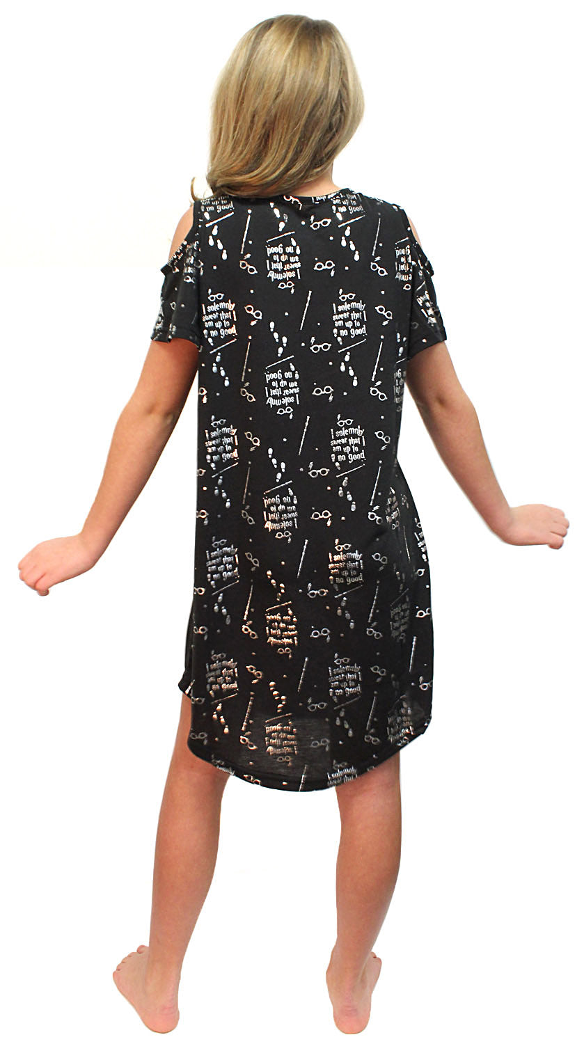 Intimo Big Girls' Harry Potter I Solemnly Swear Shoulder Cut Out Nightgown