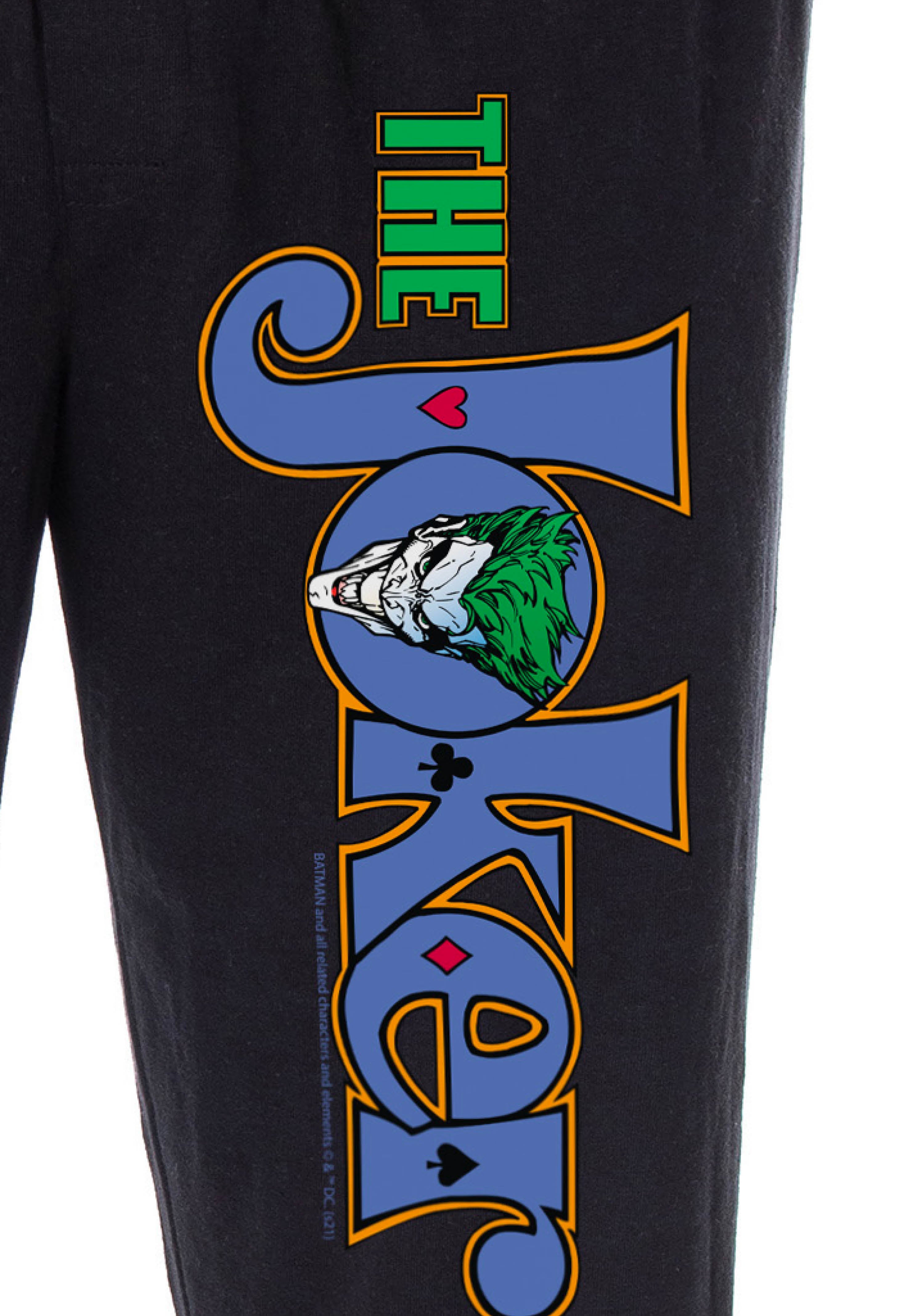 DC Comics Men's The Joker Script Logo Classic Villain Adult Sleepwear Lounge Pajama Pants