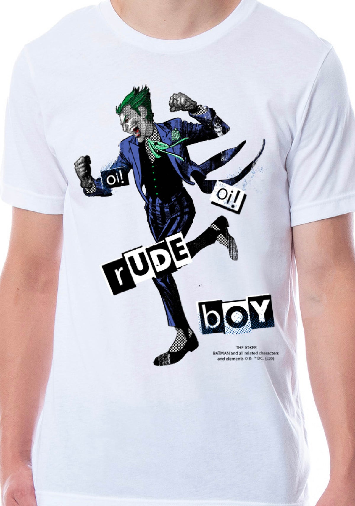 DC Comics Mens' The Joker Classic Playing Card Rude Boy Sleep Pajama Set