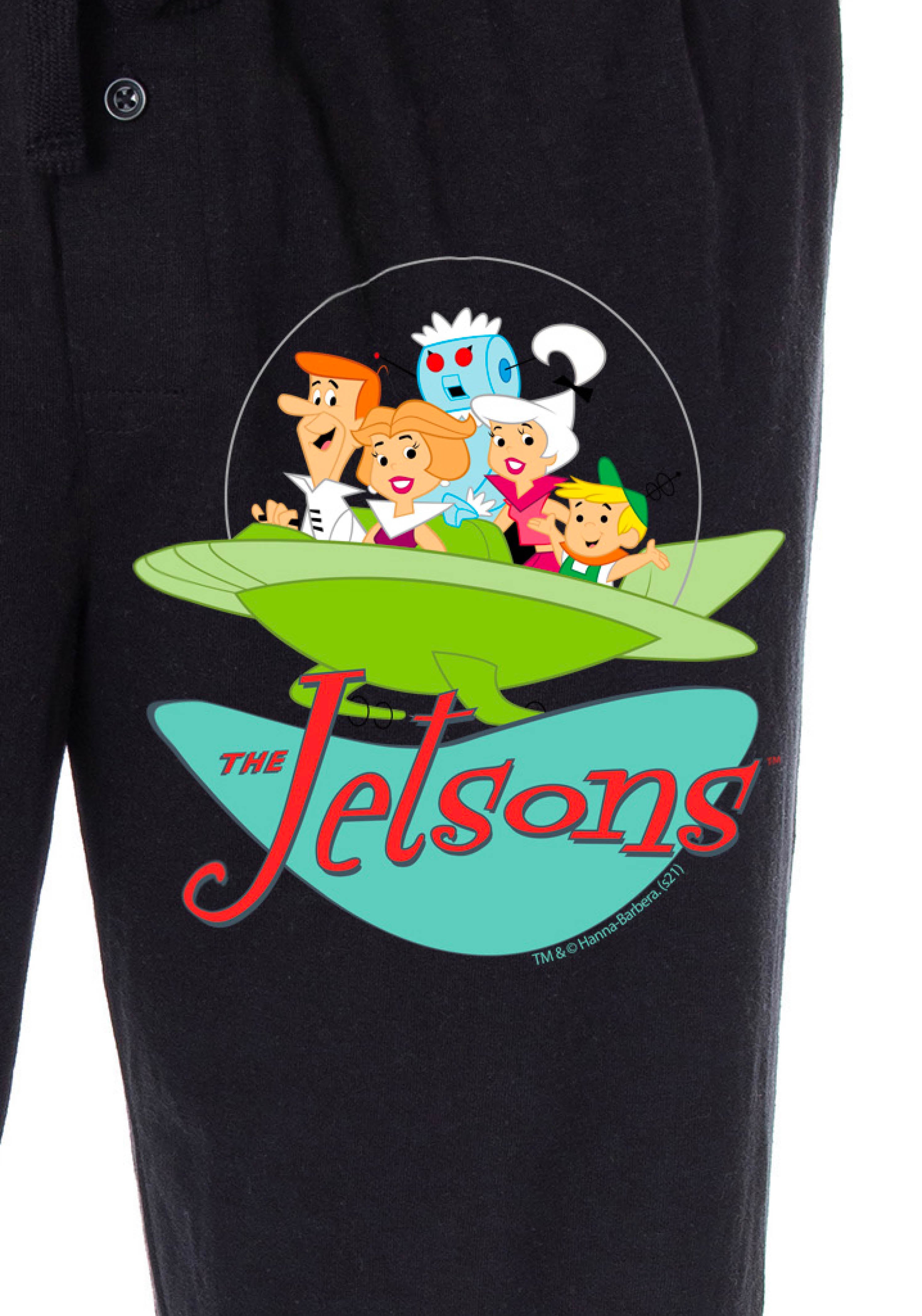 The Jetsons Men's Vintage Cartoon Characters And Logo Loungewear Pajama Pants