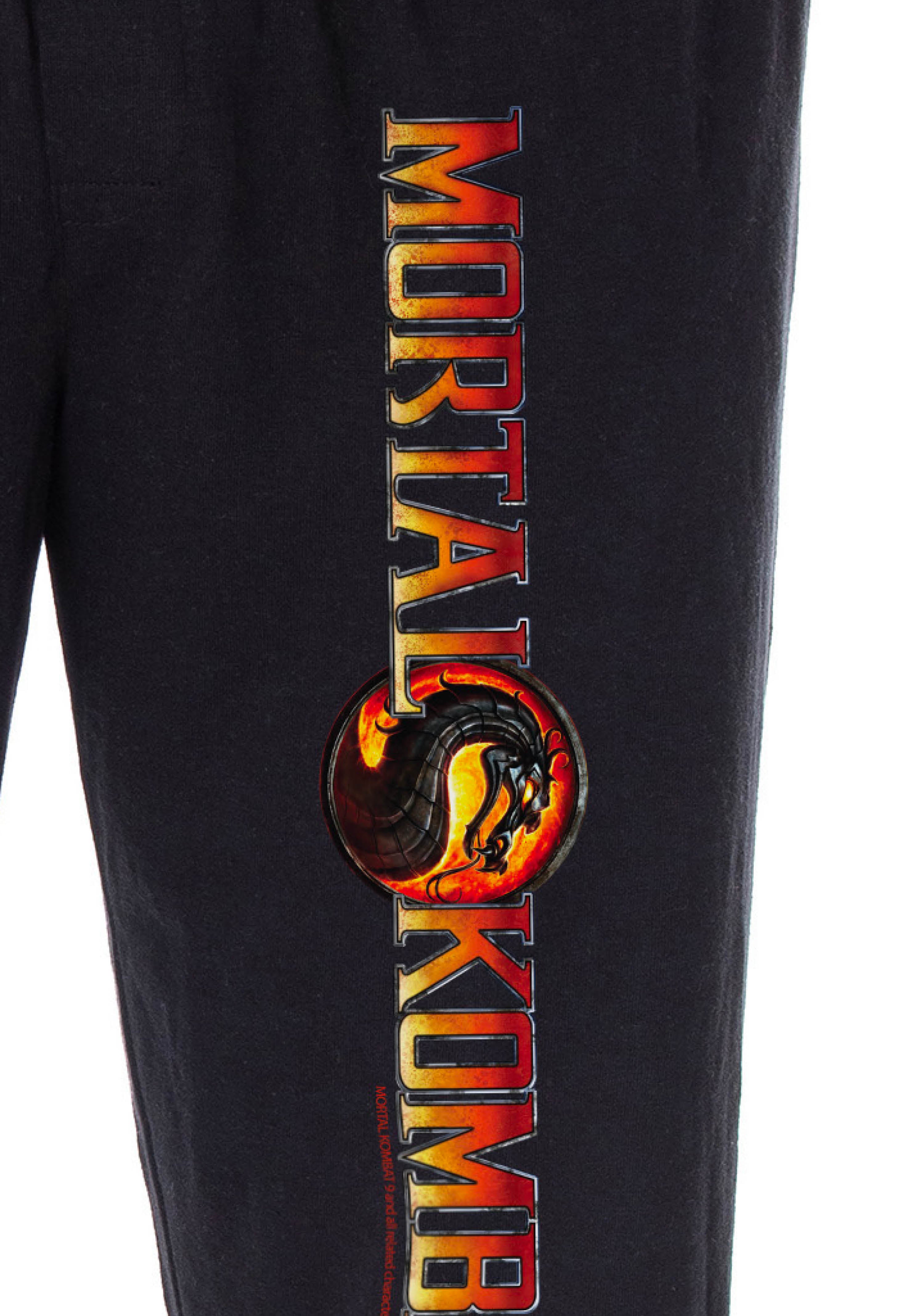 Mortal Kombat Men's Dragon Script Logo Video Game Loungewear Pajama Pants