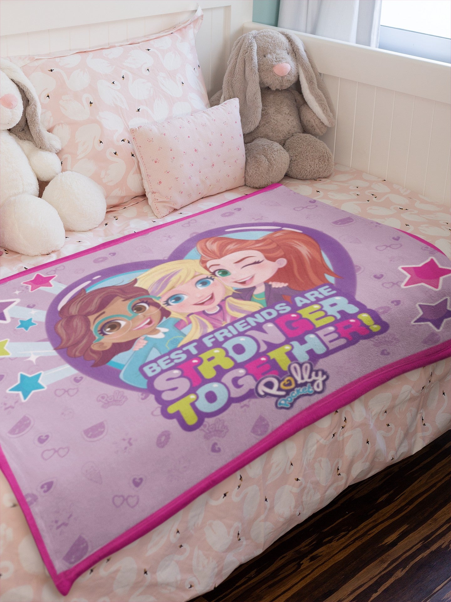 Polly Pocket Toys Best Friends Super Soft And Cuddly Plush Fleece Throw Blanket