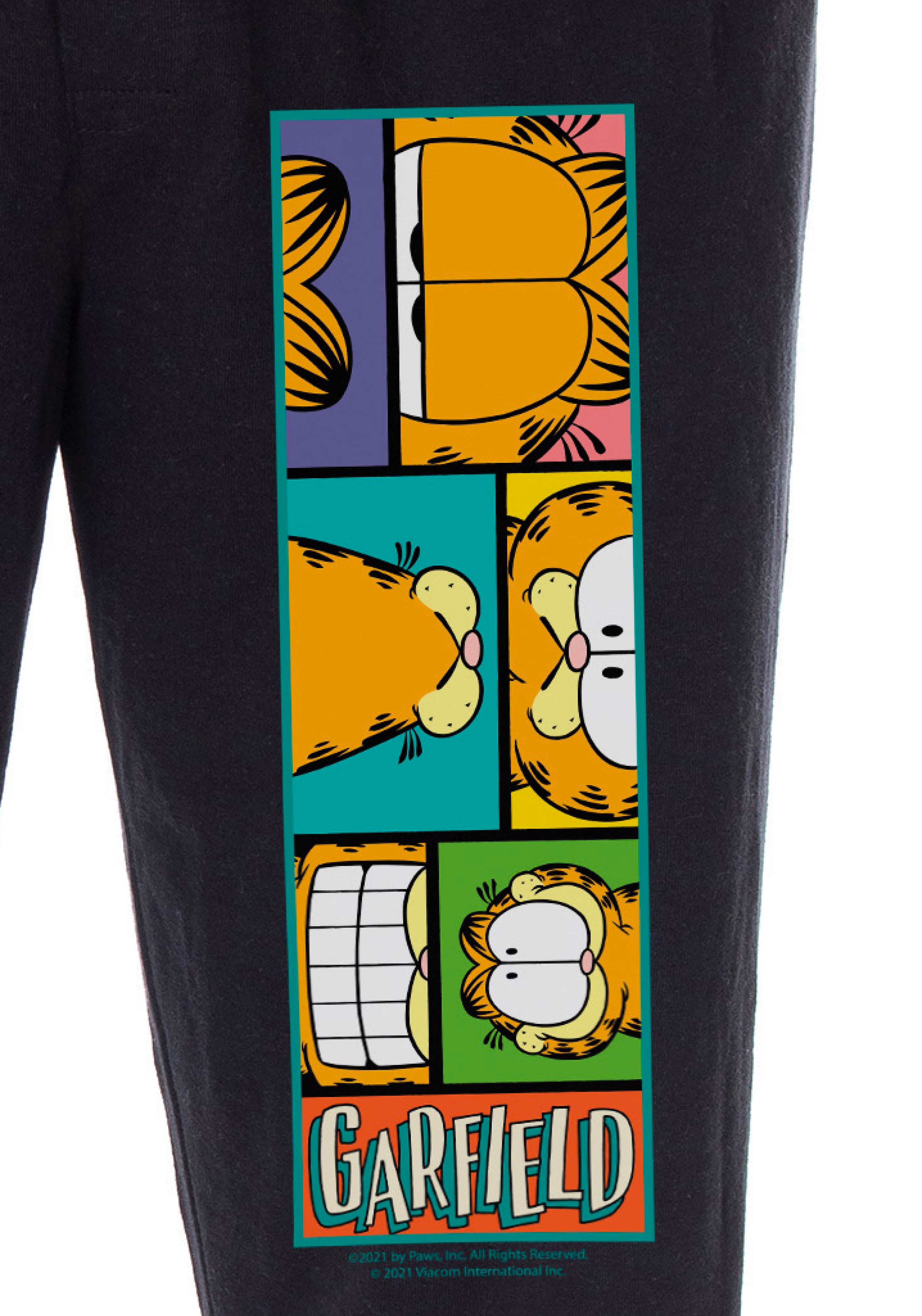 Garfield Pajama Pants Men's Adult Cartoon Cat Grid Loungewear Sleep Pants
