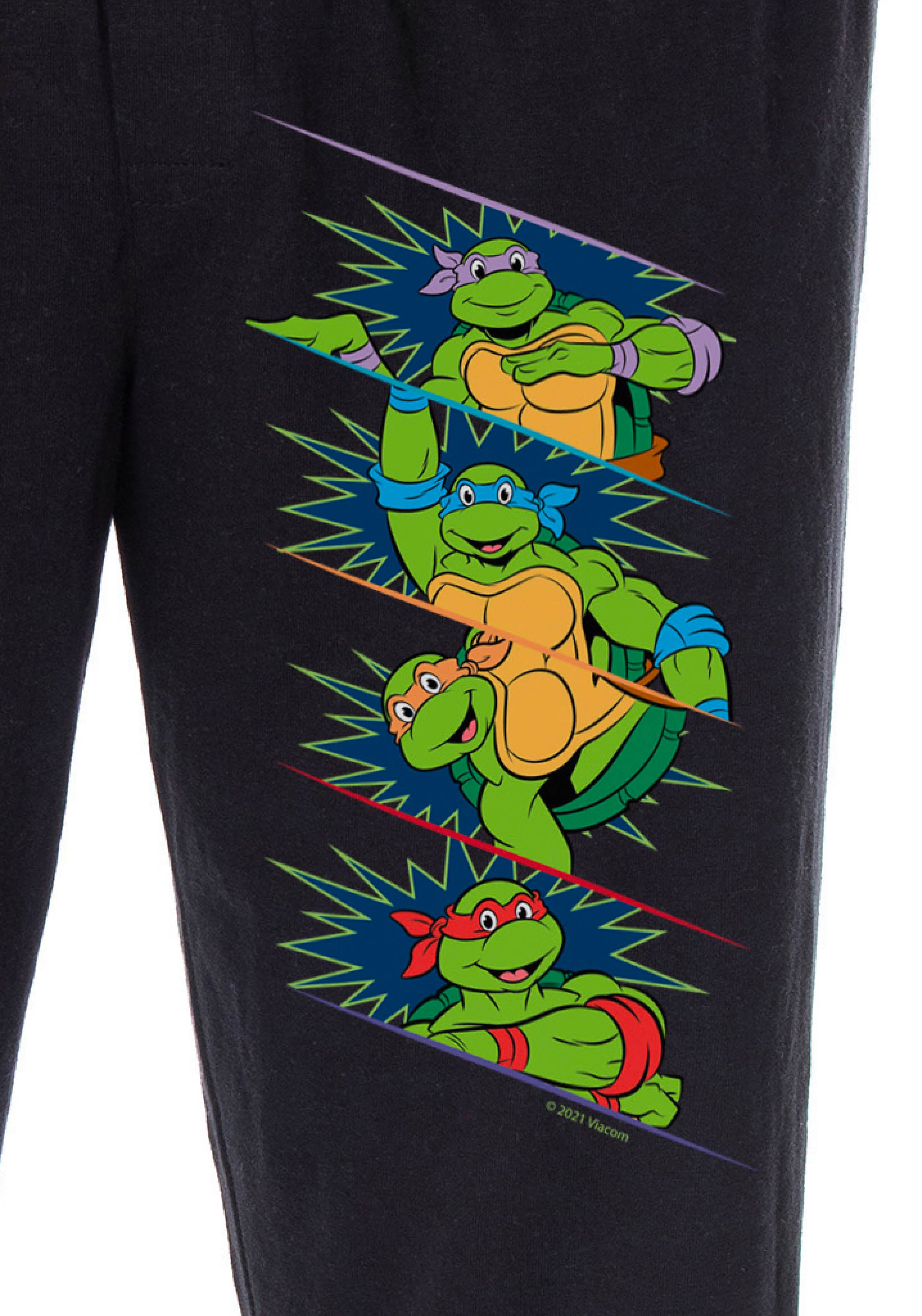 Teenage Mutant Ninja Turtle Men's 4 Character Panel Loungewear Pajama Pants