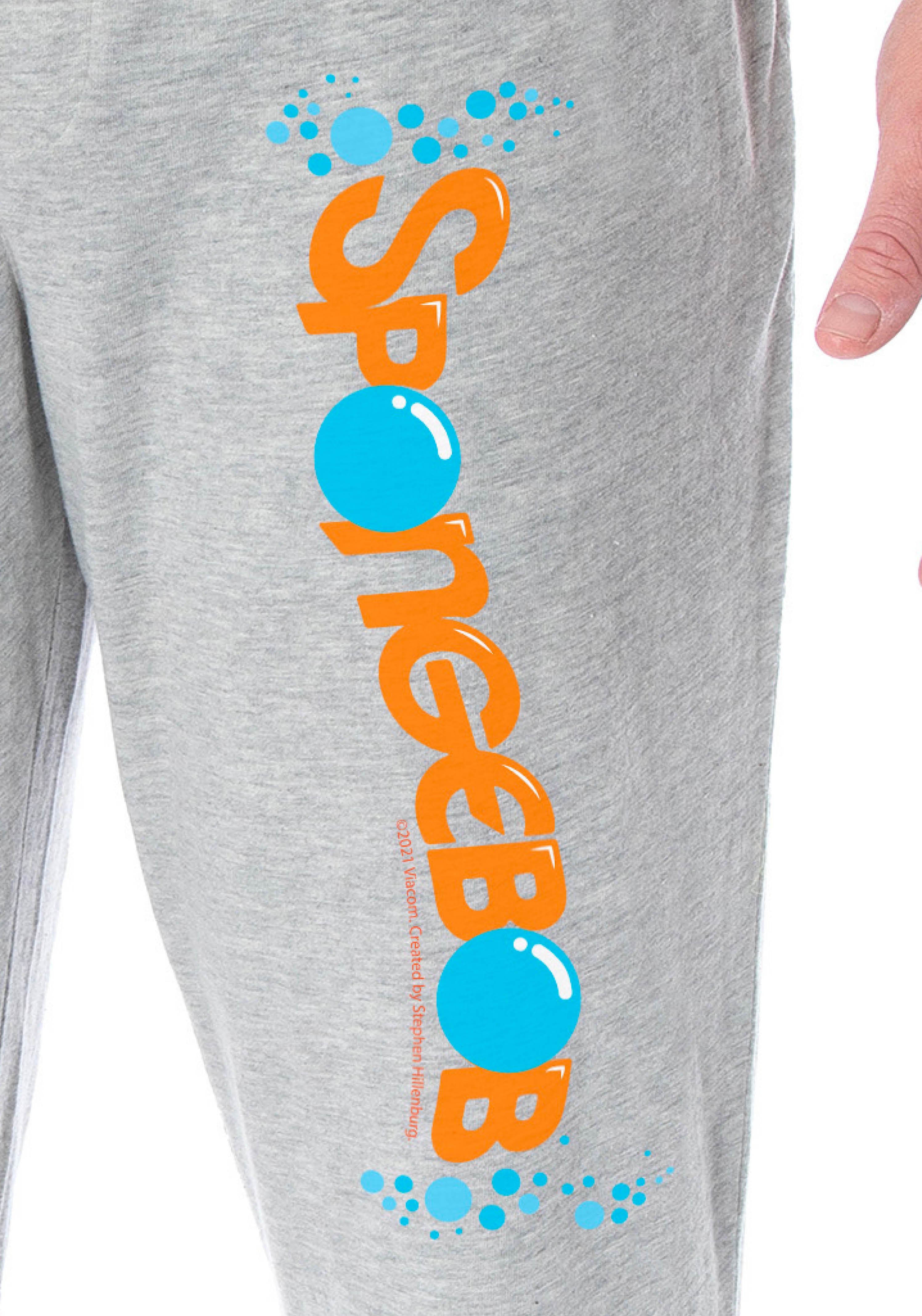 Nickelodeon Men's SpongeBob SquarePants Bubble Logo Loungewear Pajama Pants