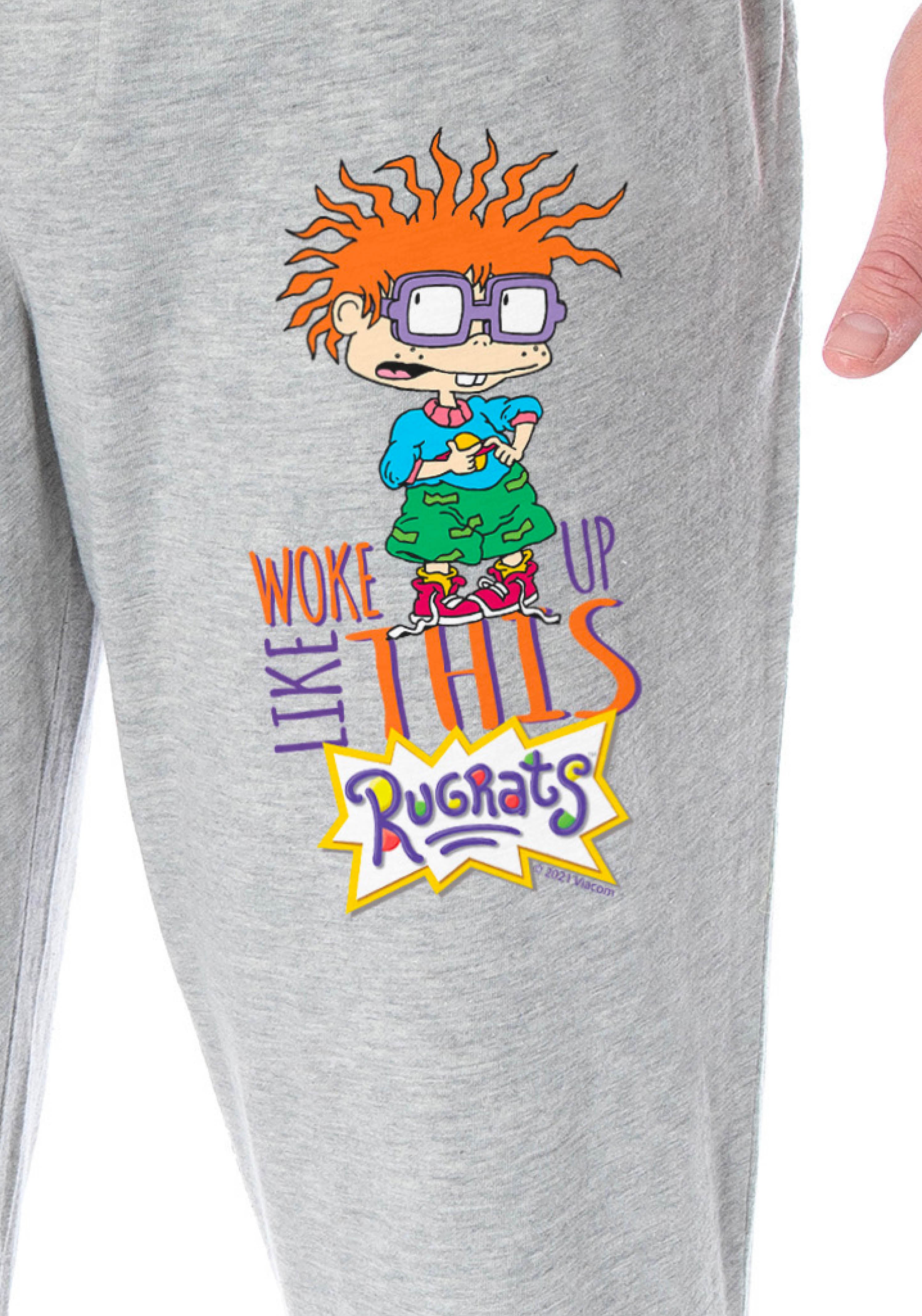 Nickelodeon Men's Rugrats Chuckie Finster Woke Up Like This Loungewear Sleep Bottoms Pajama Pants