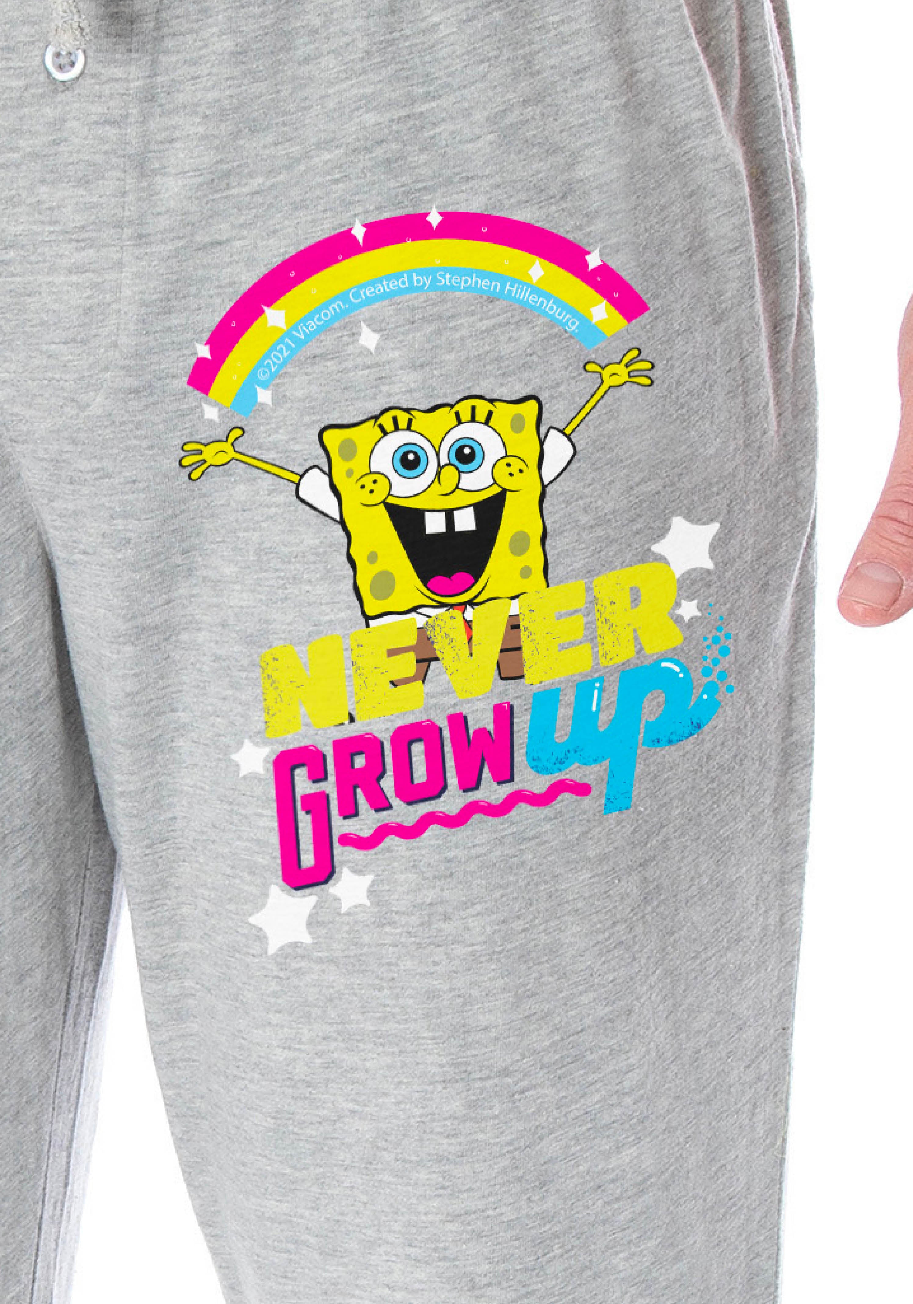 Nickelodeon Men's SpongeBob SquarePants Never Grow Up Loungewear Sleep Bottoms Pajama Pants