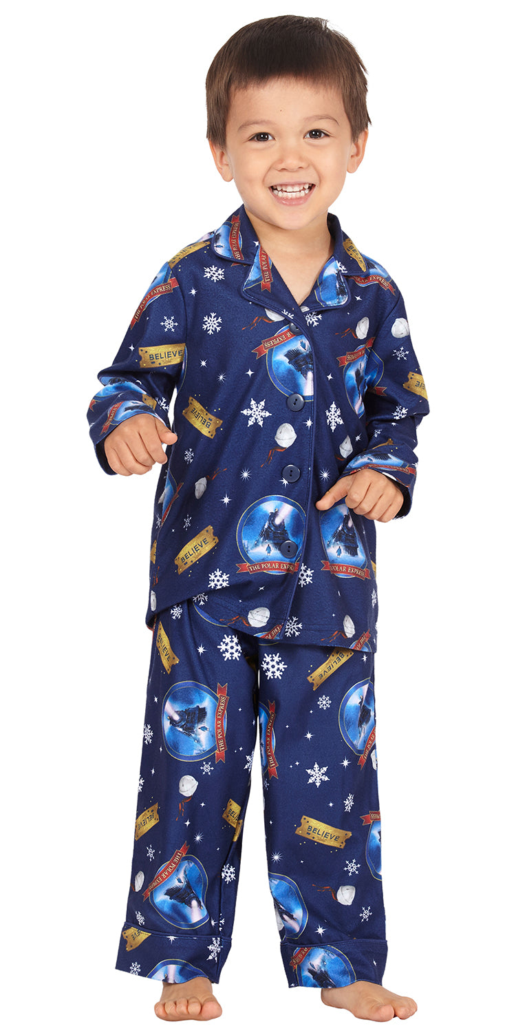 The Polar Express Toddler Believe Button-Front Coat And Pants Pajama Set