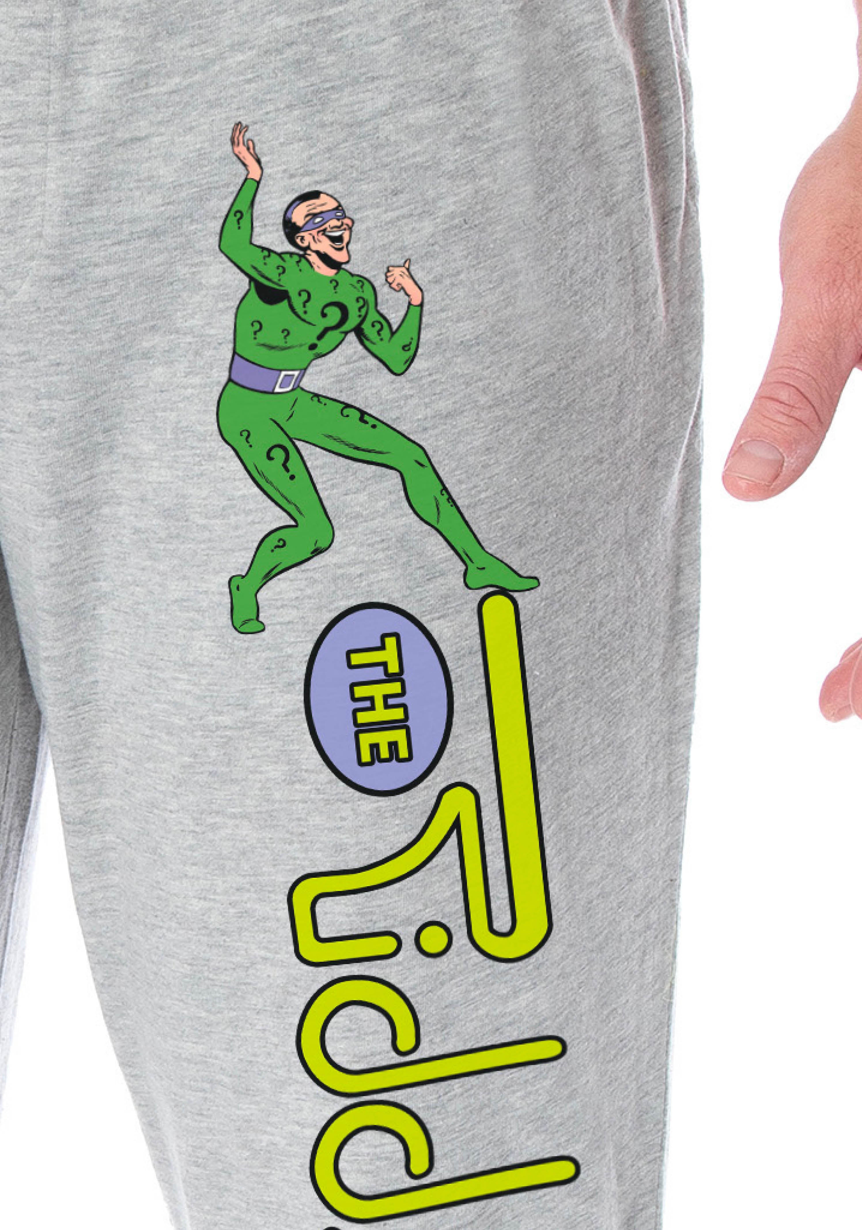 DC Comics Men's Vintage Batman Villains The Riddler Character Loungewear Sleep Pajama Pants