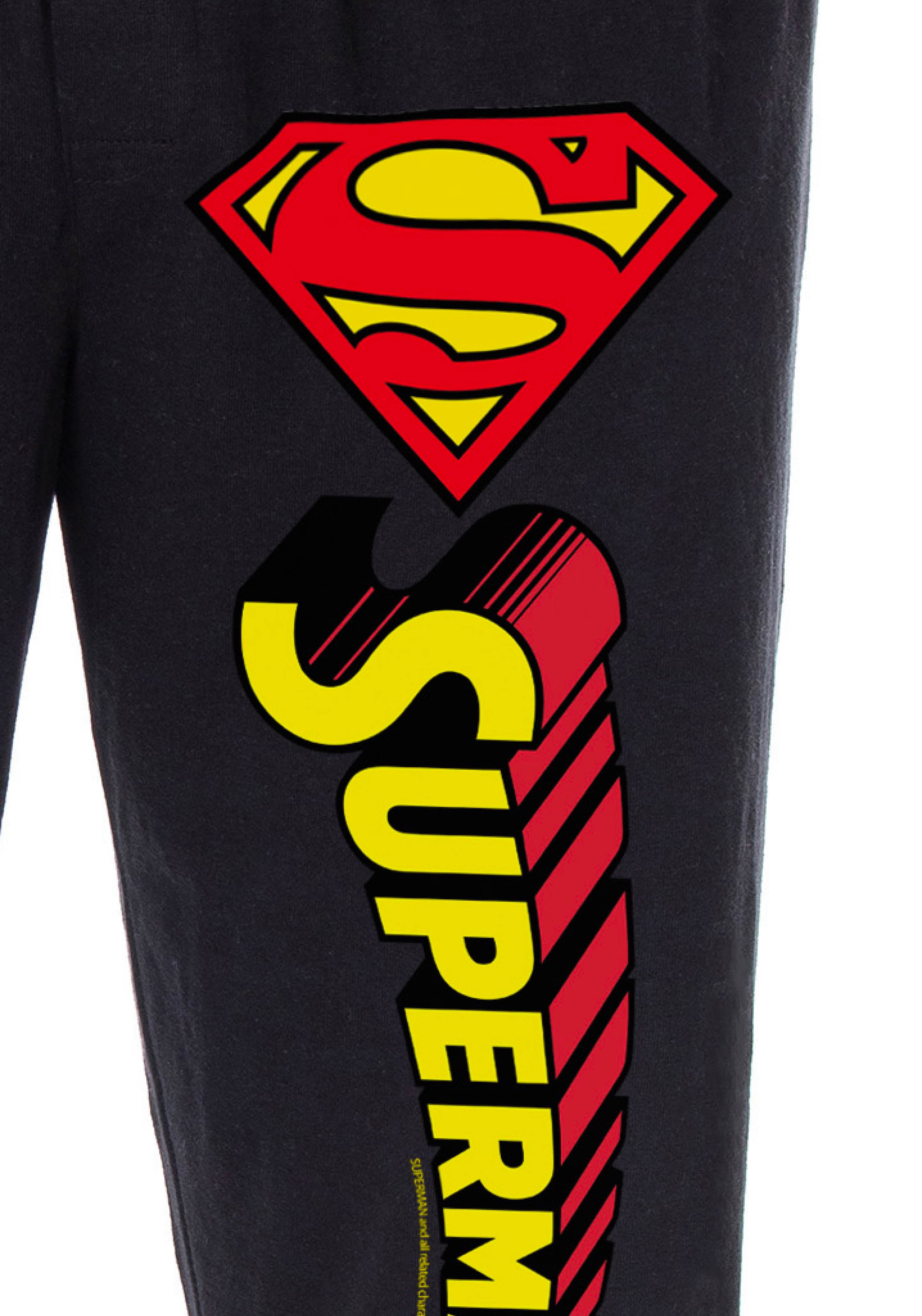 DC Comics Men's Classic Superman S Symbol And Script Loungewear Pajama Pants