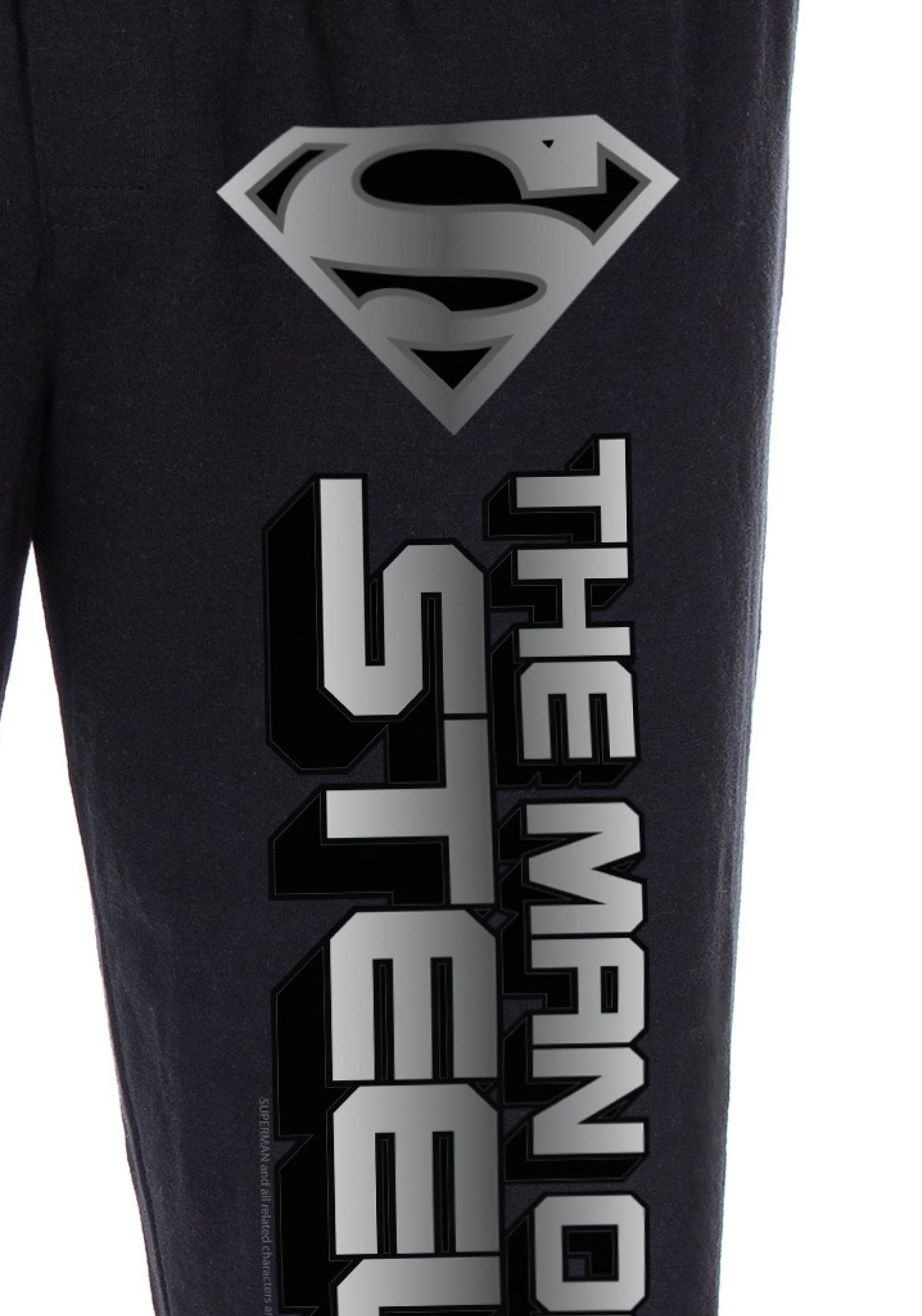 DC Comics Men's Superman The Man Of Steel Script Loungewear Pajama Pants