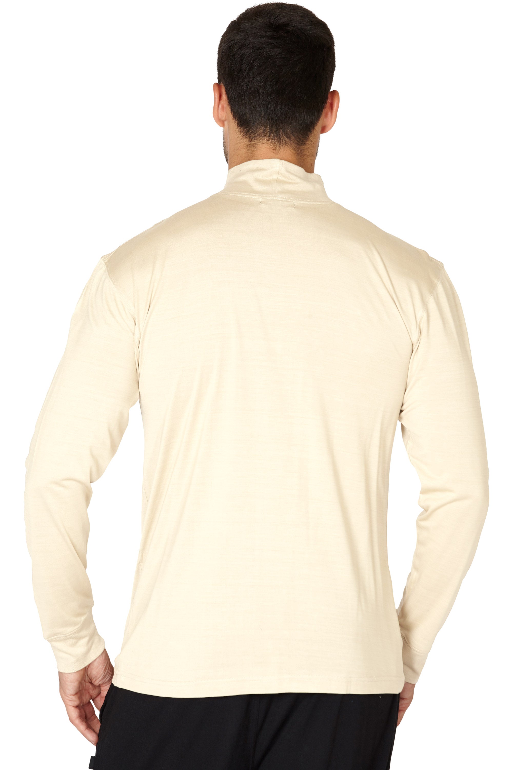 Intimo Unisex Mens Womens Silk Mock Turtleneck Long Sleeve Shirt