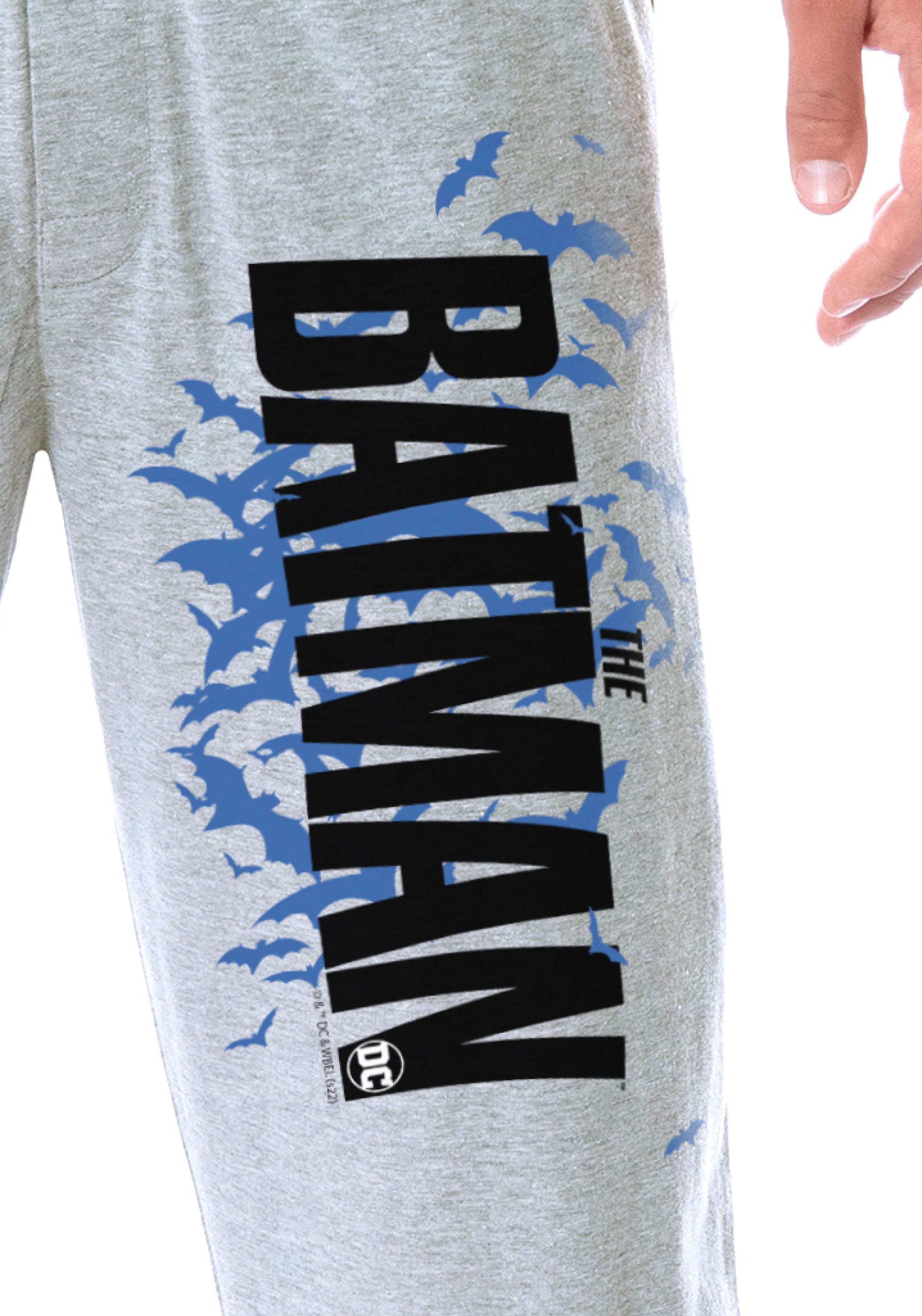DC Mens' The Batman Movie Gotham Bat Background Logo Sleep Pajama Pants