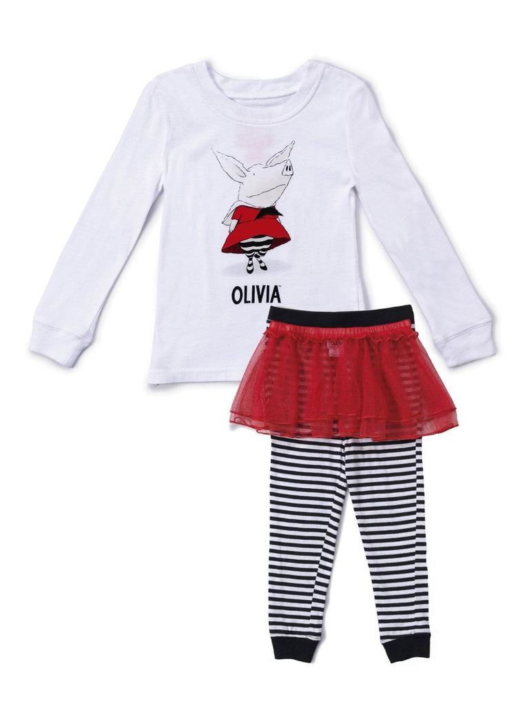 Olivia the Pig Cotton 3 Piece Tutu Toddler Pajama Set