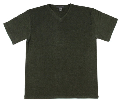 Intimo Men's Ribbed V-Neck Short Sleeve Shirt Top
