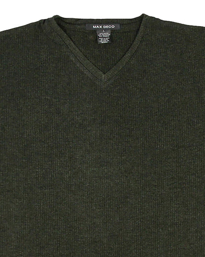 Intimo Men's Ribbed V-Neck Short Sleeve Shirt Top
