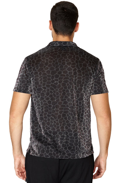 Mens' Animal Print Sparkle Button Up Sleep Shirt