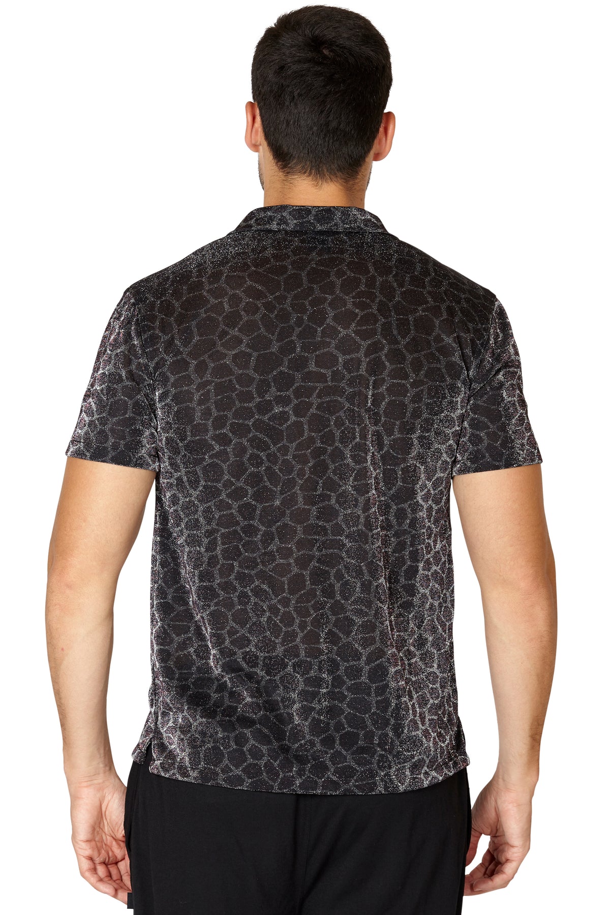 Mens' Animal Print Sparkle Button Up Sleep Shirt