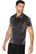 Mens' Animal Print Sparkle Button Up Sleep Shirt