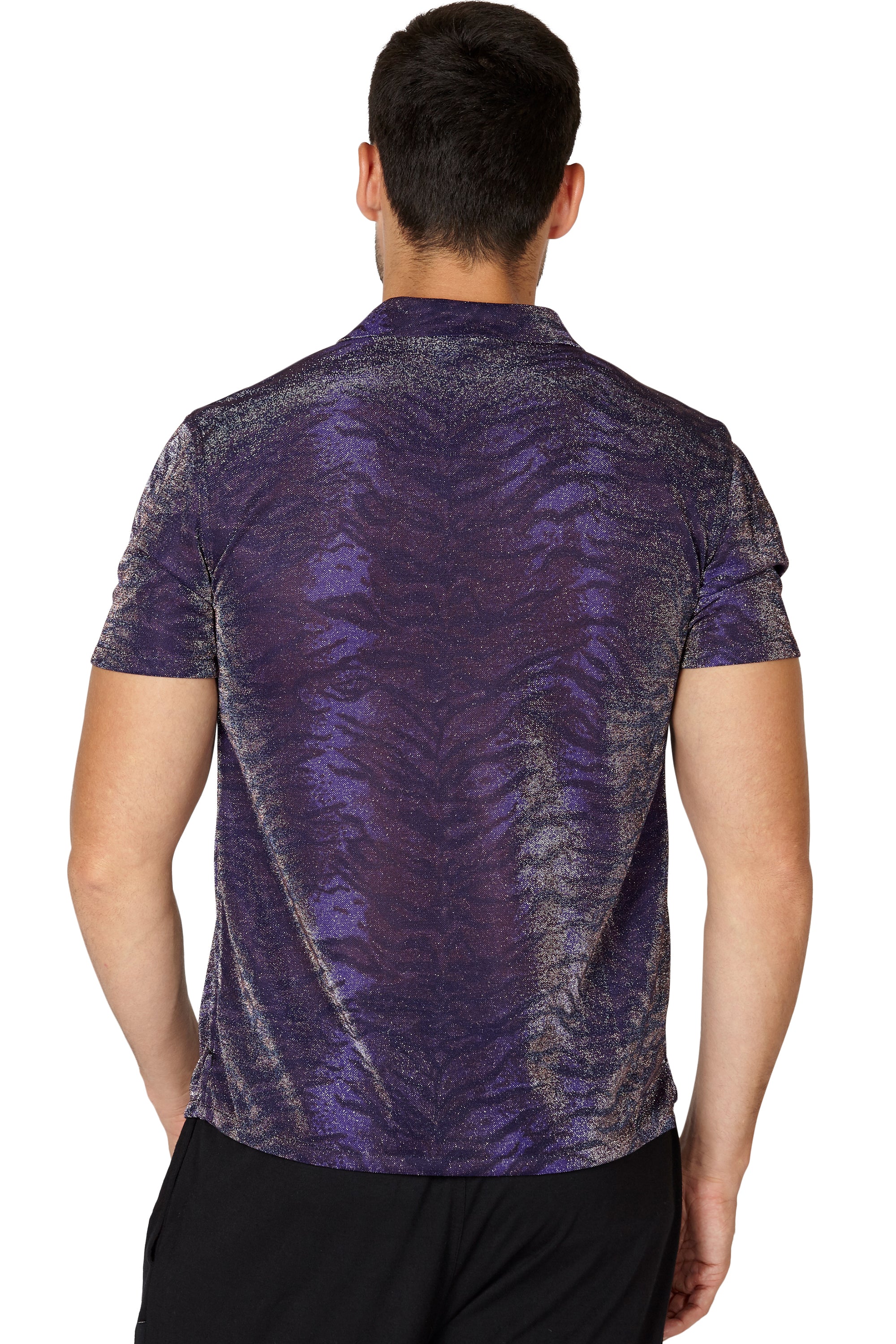 Mens' Animal Print Sparkle Button Up Sleep Shirt