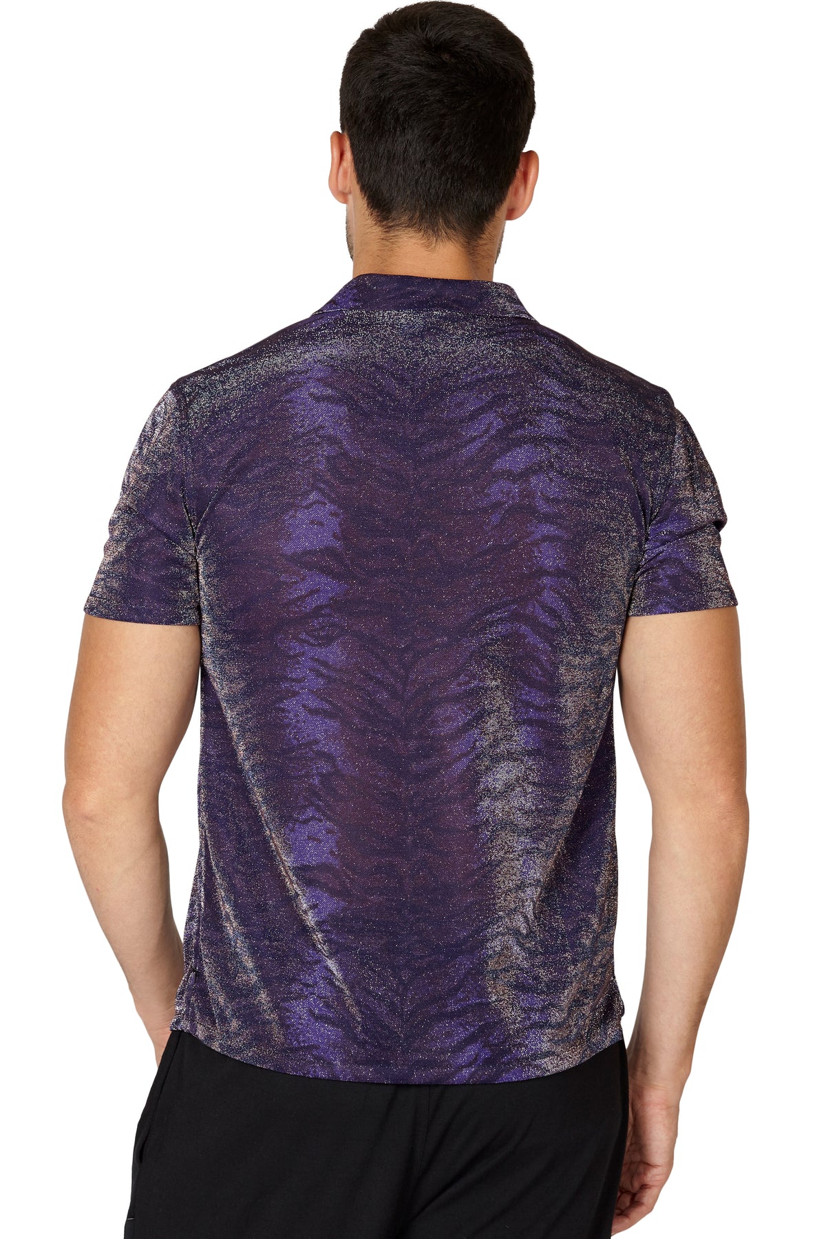 Mens' Animal Print Sparkle Button Up Sleep Shirt